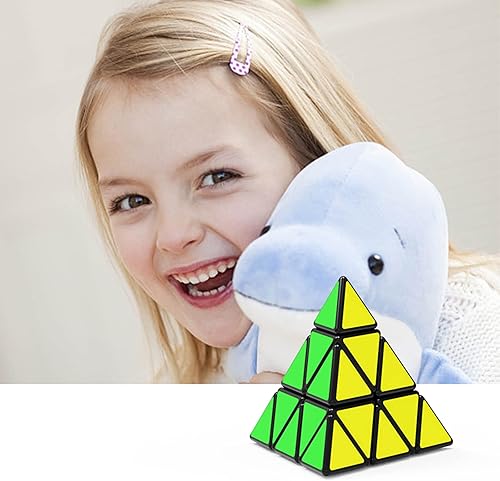 Miniatura 8 de TANCH YJ Pirámide Speed Cube 3X3 Triángulo Cubo Mágico Puzzle Juguete Negro