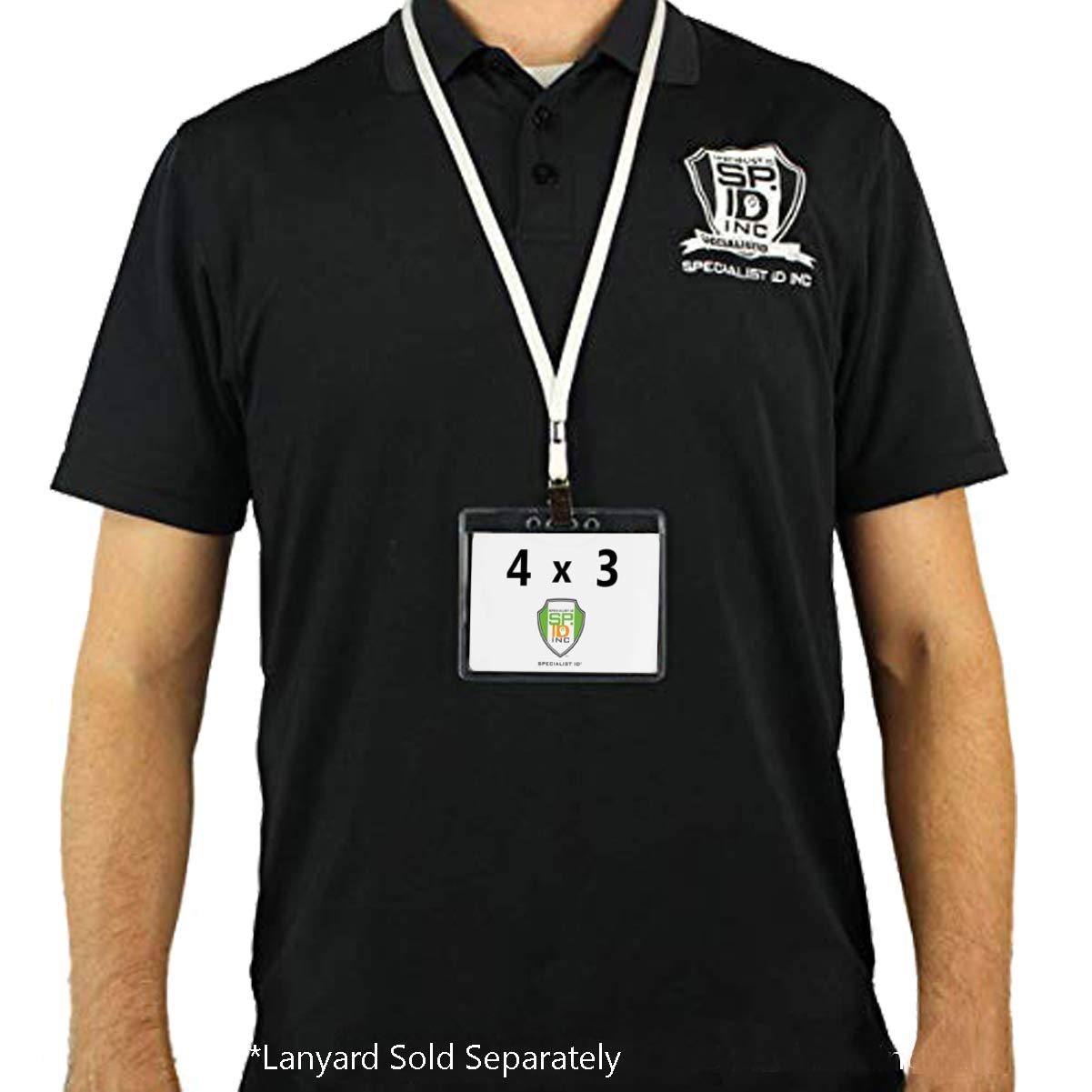 Heavy Duty Premium 4 x 3 orizzontale convenzione badge Holder by Specialist ID, venduto singolarmente