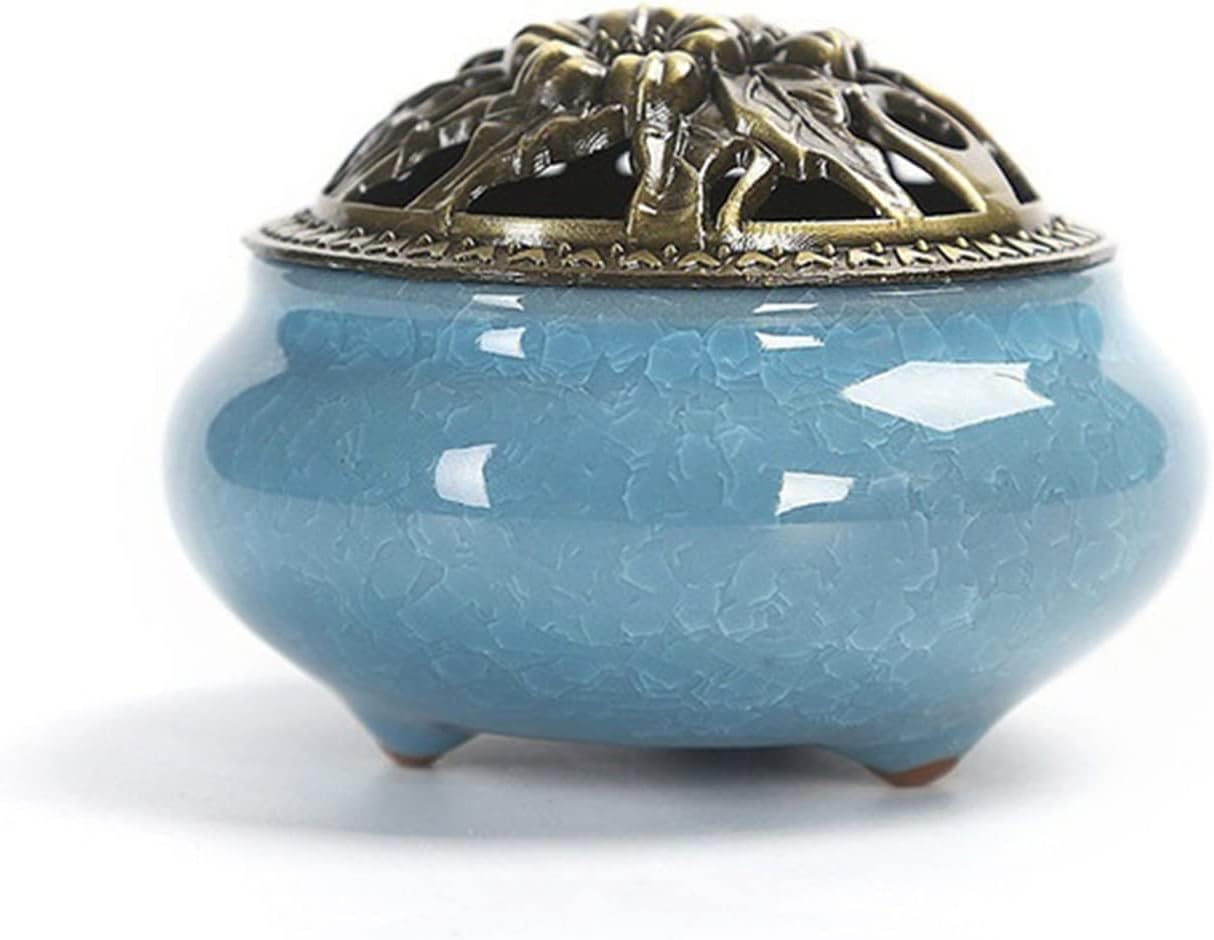Incense Stick Stand Incense Burner Portable Porcelain Censer Buddhism Incense Holder Home Tea House Yoga Studio Tea Pet +20Pcs Tower Incense Incense Burner Holder (Color : I)