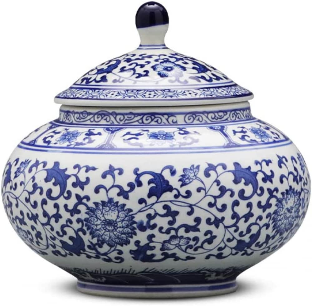 Chinese Traditional Ceramic Vases Antique Porcelain Vase Ceramic Flower Vases Blue and White Temple Jar Vase China Ming Style-A