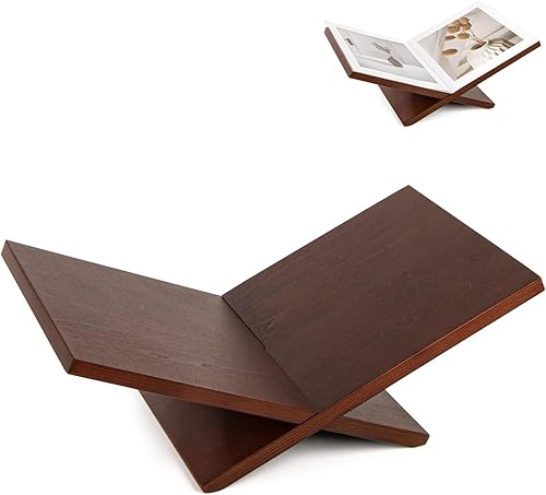 PUERSI Soporte de exhibición abierto, soporte de madera grande para libros, soporte para mesa de café, caballete de madera para revistas, arte,