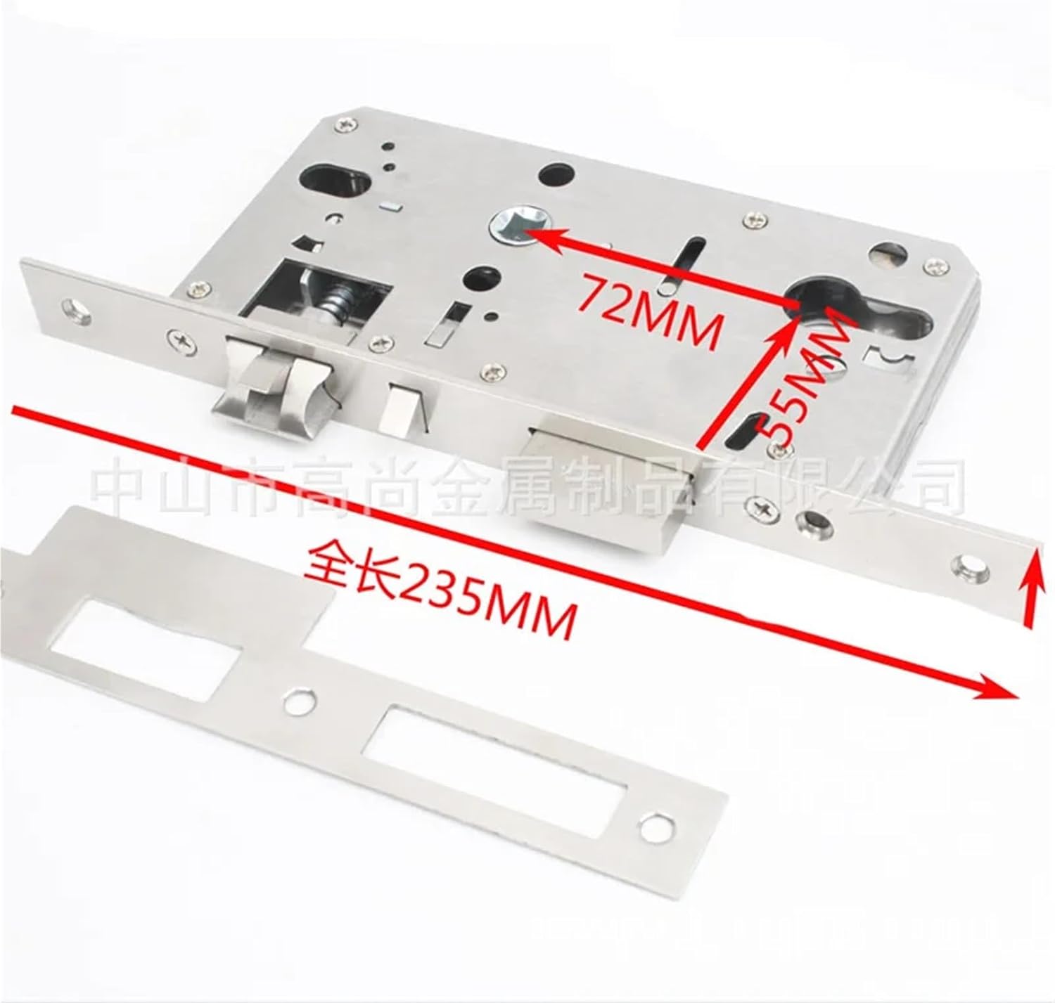Stainless Steel Lock Body 5572 7255 Spacing 72mm Backset 55mm 1Pcs(Panel 24x235)