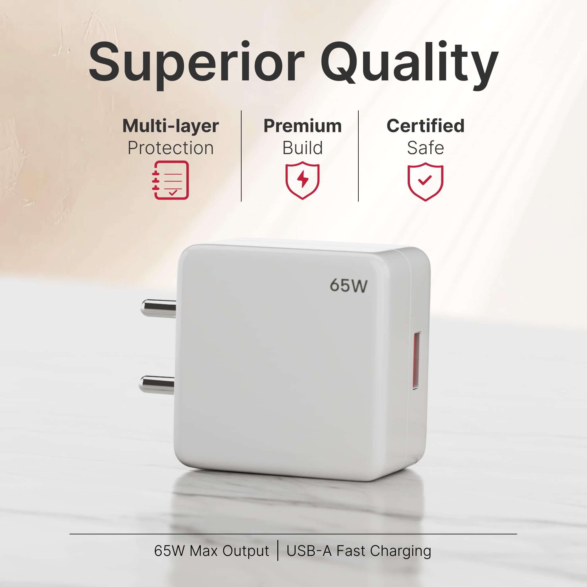 65W Fast Charger Adapter & USB-A to Type C Cable Combo, Compatible with OnePlus, Realme, Xiaomi, Redmi, Oppo, Vivo & Other Smartphones, Type C Charger Supports Dash, Warp, Vooc, SuperVooc by AILKIN — Amazon image 6