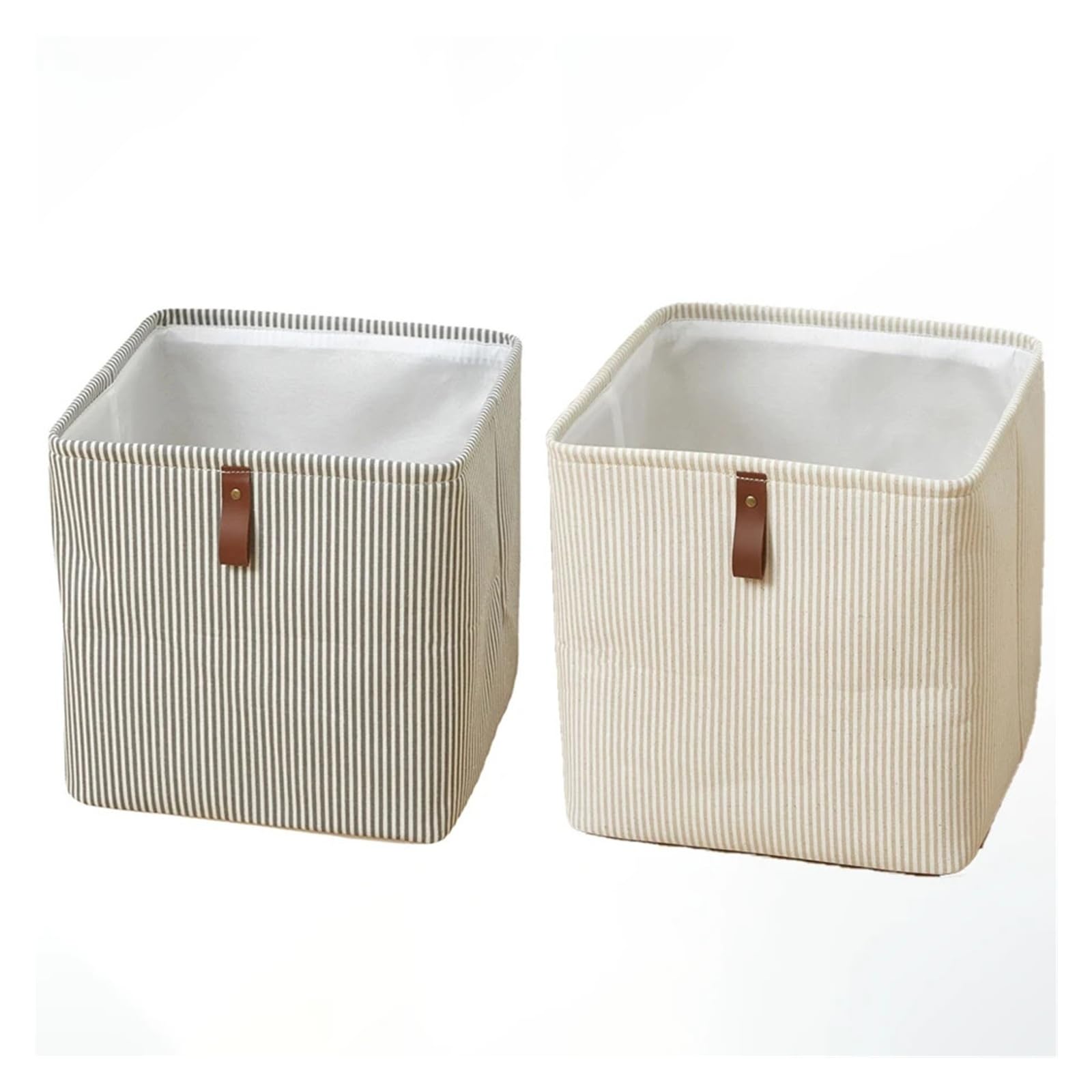 MFESFCS Canvas Storage Boxes Folding Storage Box With Handle Fabric For Clothes Storage Bins Home Closet(2pcs)
