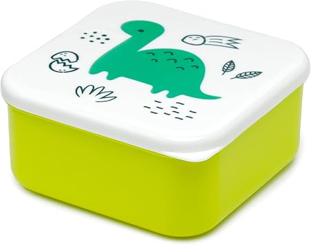 Puckator Dinosauria Jr Set of 3 Lunch Box Snack Storage S/M/L - Lunch Box with Multiple Compartments - Small Food Containers - for Adults and Children - Girls Boys Lunch Box - Food Prep with