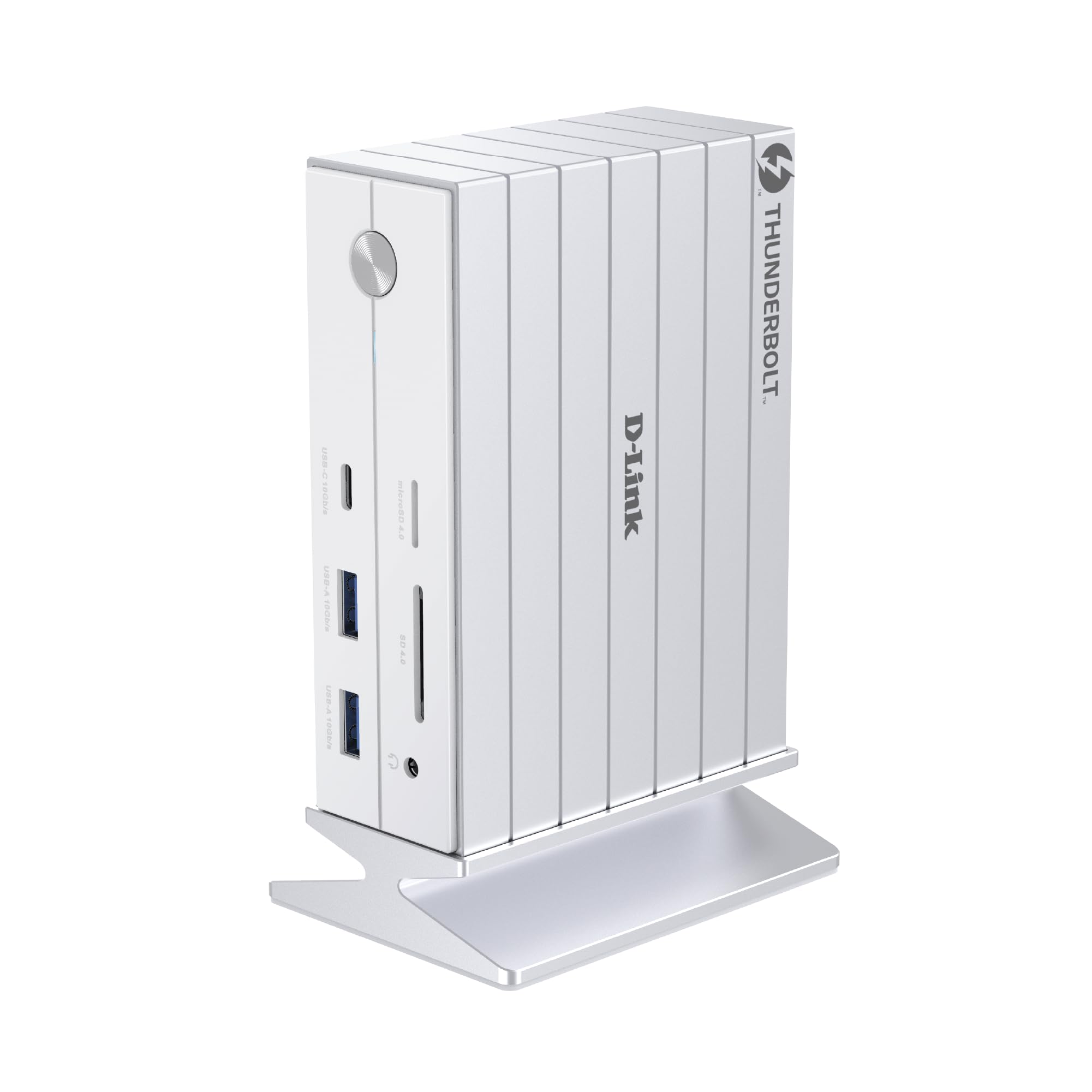 D-Link Stacja dokująca DUF-E01 Thunderbolt 4 14-w-1, potrójny wyświetlacz 8K, 40 GB/sek., ładowanie PD 60 W, HDMI 2.1, DP 1.4, Gigabit LAN, SD/microSD, Audio, Porty USB-C i USB-A - do komputerów Mac