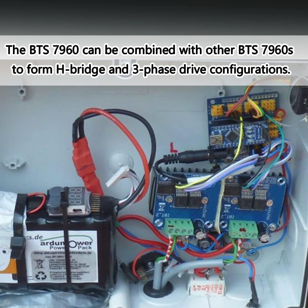 BTS7960 modules configured as an H-bridge