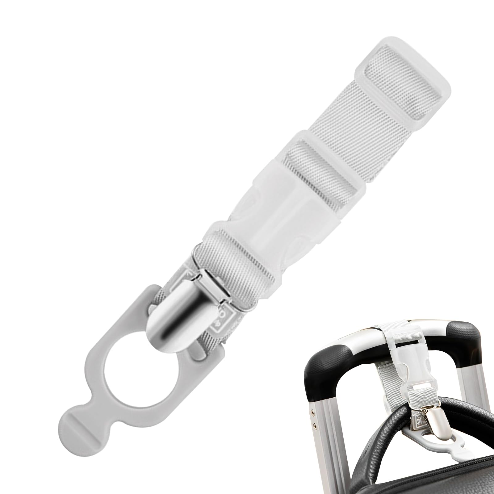 PAVIKE 荷物用ストラップフック 多機能 調節可能 スーツケースフック ジャケットホルダー スーツケースベルト 小物留めベルト ペットボトルホルダー ボトルフック 持ち運び 帽子止めクリップ ハットストラップ 帽子ストラップ 登山、キャンプ、出張、旅行