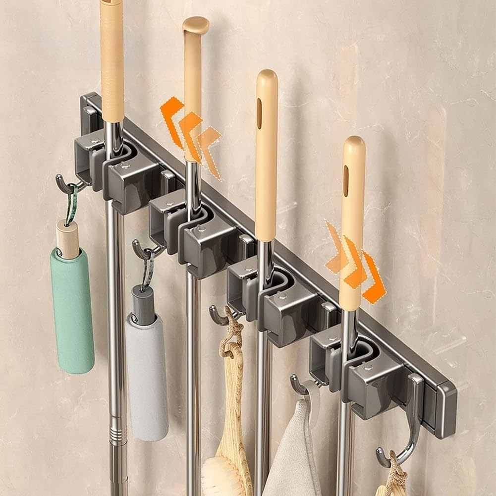 para soporte Escoba Pared Sin Taladro 41cm Anti-Humedad para(three)