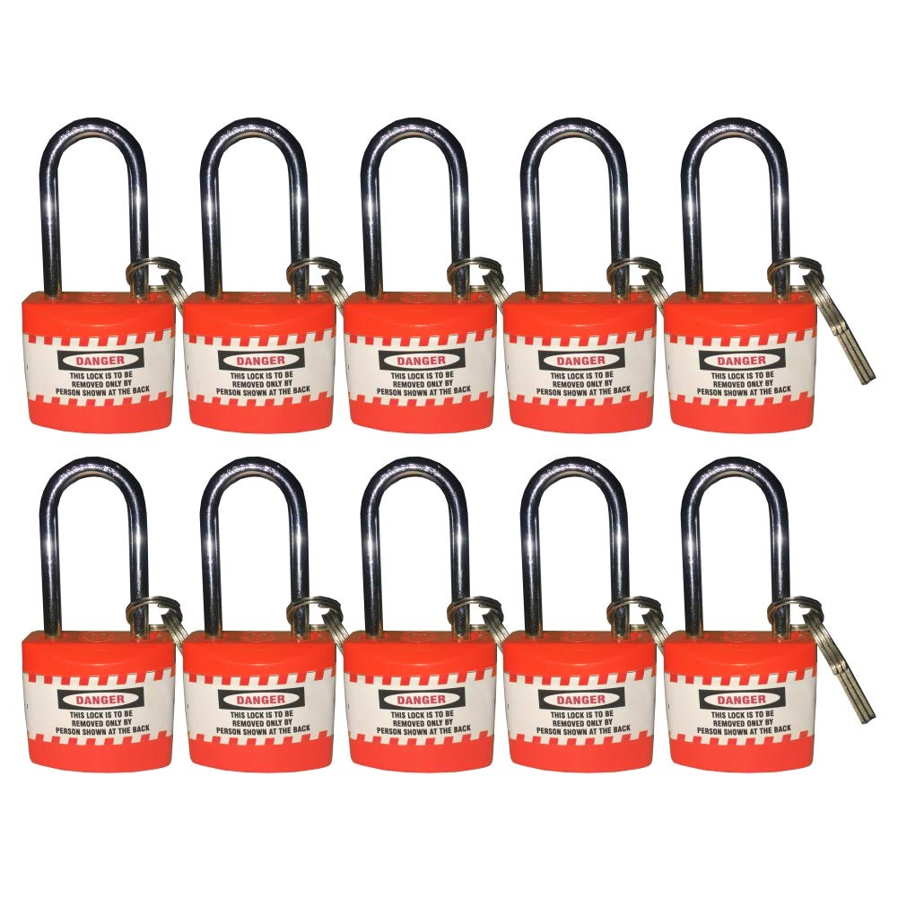 Jacket Long shackle ABS cover Padlock - Set Of 10 Pcs By Safety House loto_SH-PL-LS-Red-image-19