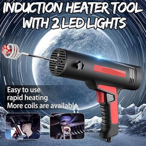 Magnetic Induction Heater Kit, 110/220V Bolt Remover Tool with 4 Coils, Flameless Nut and Stud Dismantle Gun for Easy Bolt Removal, Ideal for Mechanics and DIY Projects