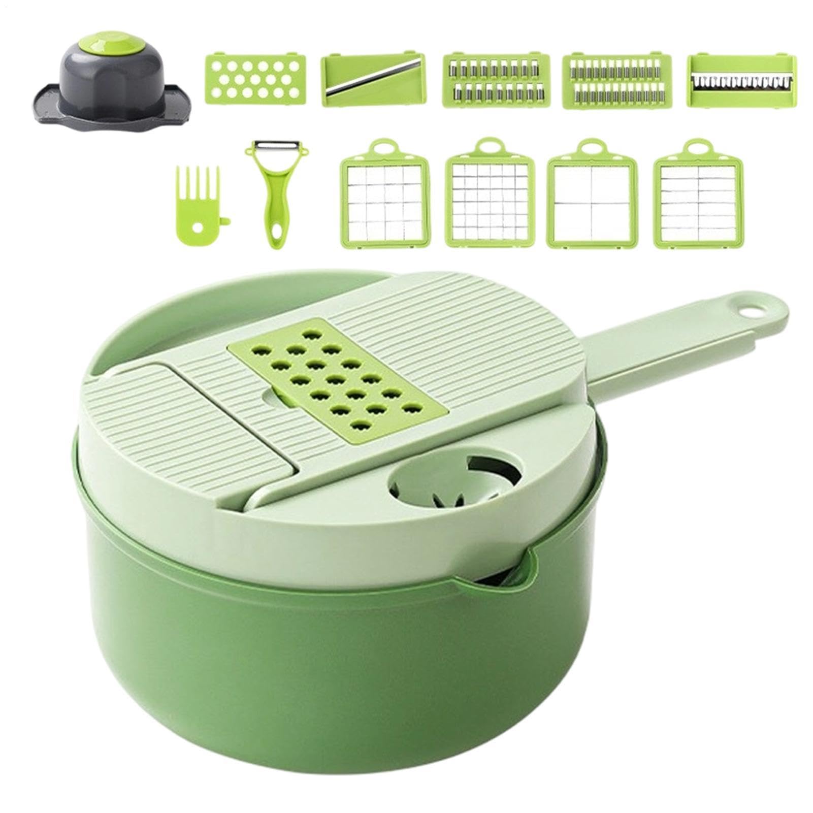 Hachoir dicer pour légumes 16-en-1 avec râpe et trancheuse multifonction