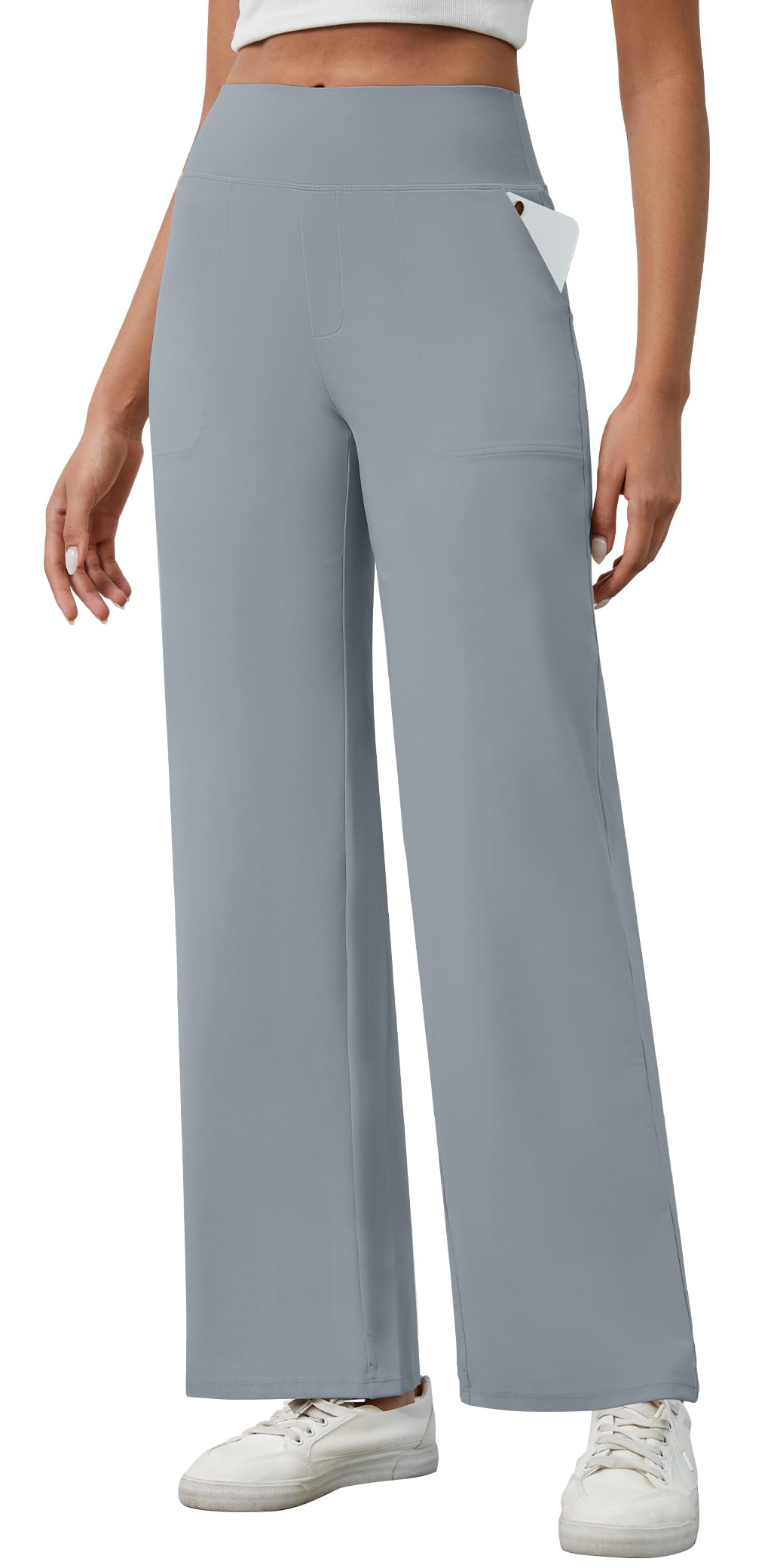 AVAMO Yoga Dress Pants Women Tummy Control Wide Leg Work Pants for Women Stretchy High Waisted Sweatpants with