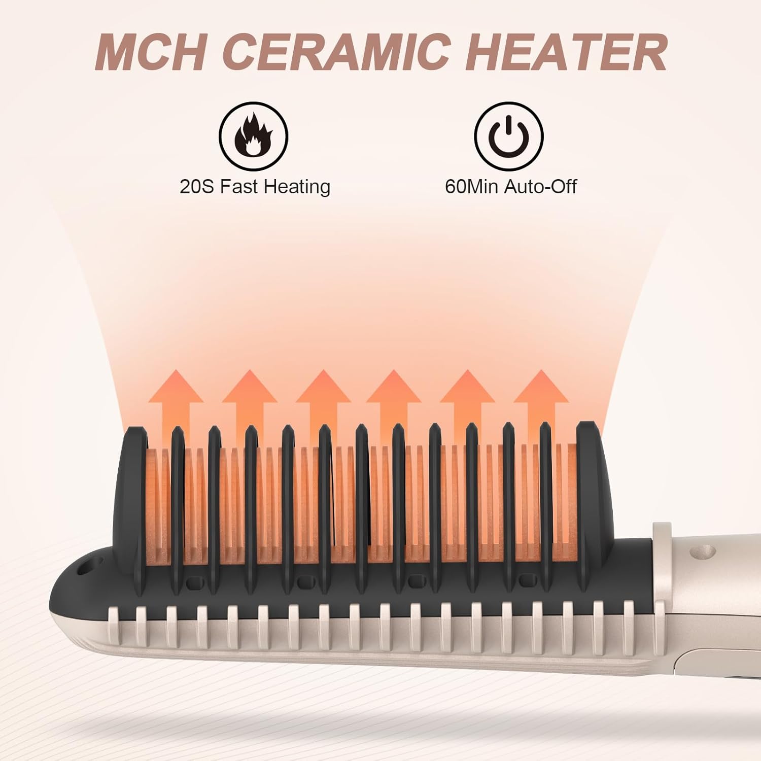 Hair Straightener Brush Ceramic Negative Ionic Hair Straightener Comb with 16 Temperature Settings & LED Screen,Straightening Brush for Women Fast Heating & Anti-Scald, Professional Hairstyle Tools - Image 6