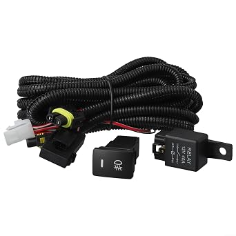 Wiring Harness For H11 Fog Lights With 40A Relay LED Indicator Switch And 12V Fuse For Toyota Vehicles
