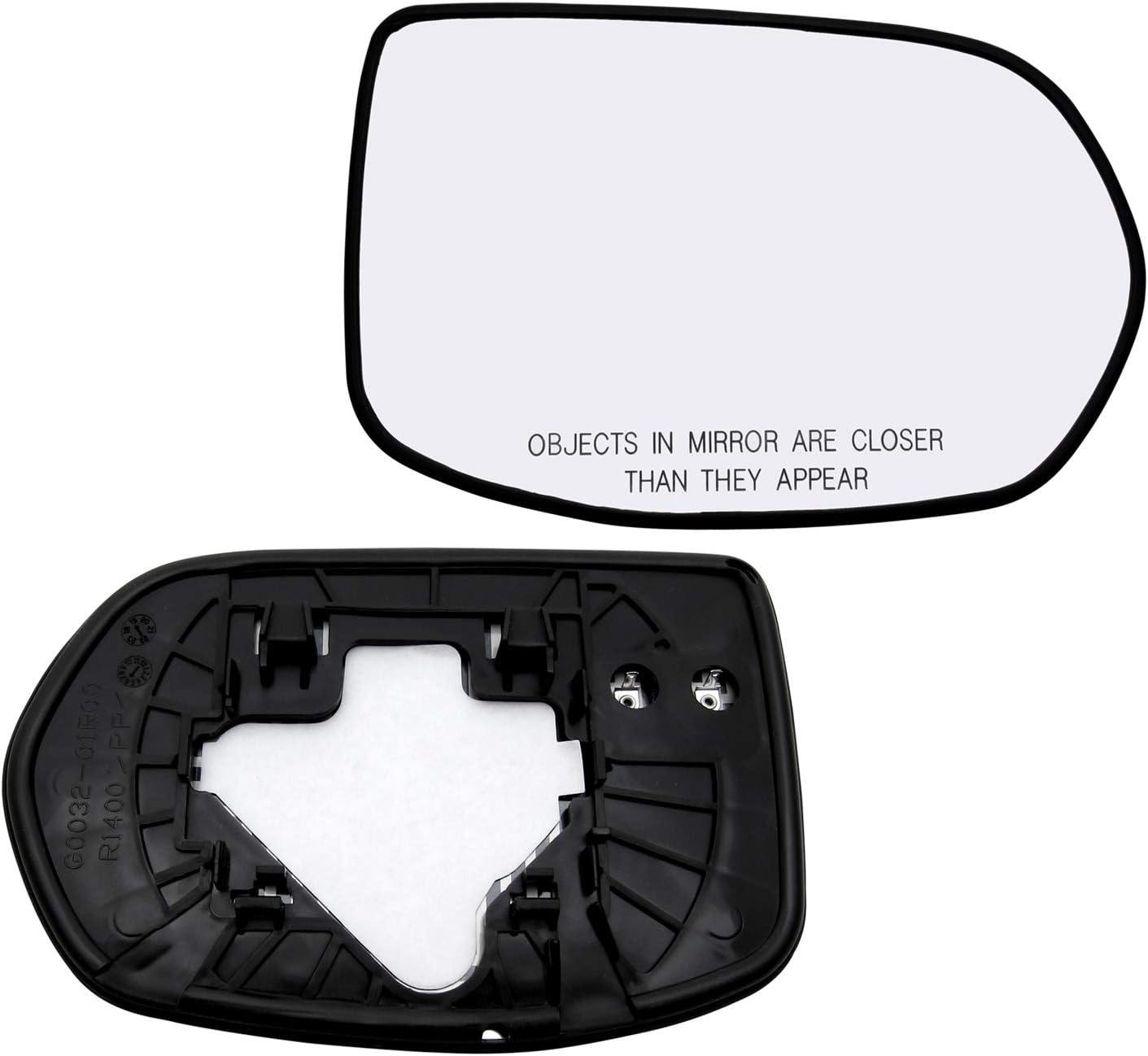 Passenger Side Mirror Glass replacement For 2007-2011 Honda CRV CR-V Right Door Wing Mirrors Convex Lens Plastic Backing Plate Heated Defrost 07 08 09 10 11