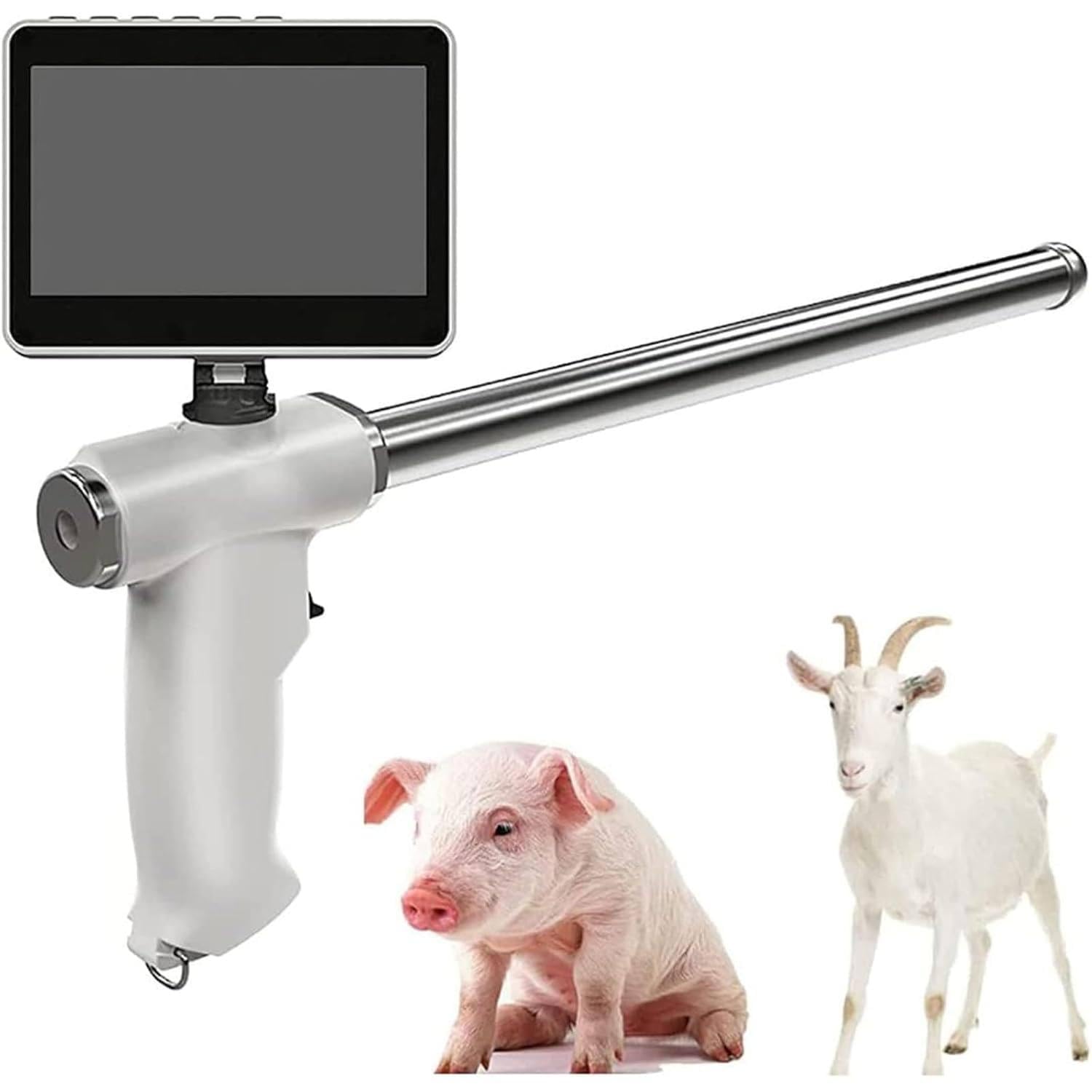 Sztuczny pistolet do inseminacji z wizualnym ekranem LCD, do hodowli psów/owiec/świń, zestawy do wizualnej inseminacji, sprzęt weterynaryjny do gospodarstw i rancz