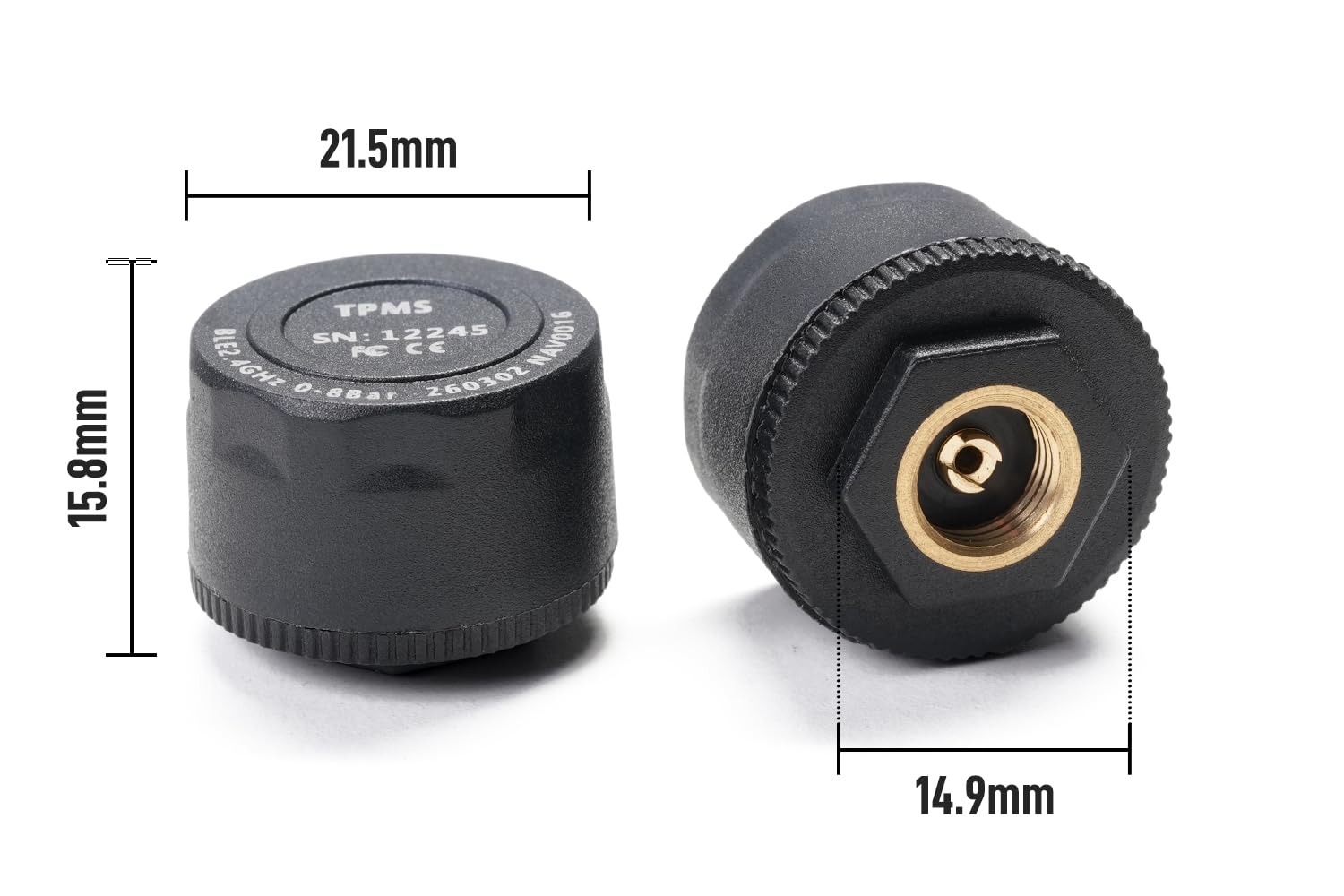NAV0016 RiderNav TPMS Moto Sensori Pressione Pneumatici Esterni, Sistema di Monitoraggio Pressione e Temperatura in Tempo Reale per Display Intelligenti R7M / R7X, Antifurto