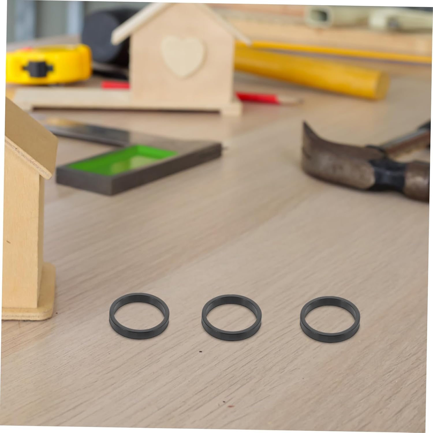 5pcs Thick Aluminum Alloy Headset Spacer for Mountain Bike Fork Gasket Lightweight Design for Improved Riding Comfort and Dampening