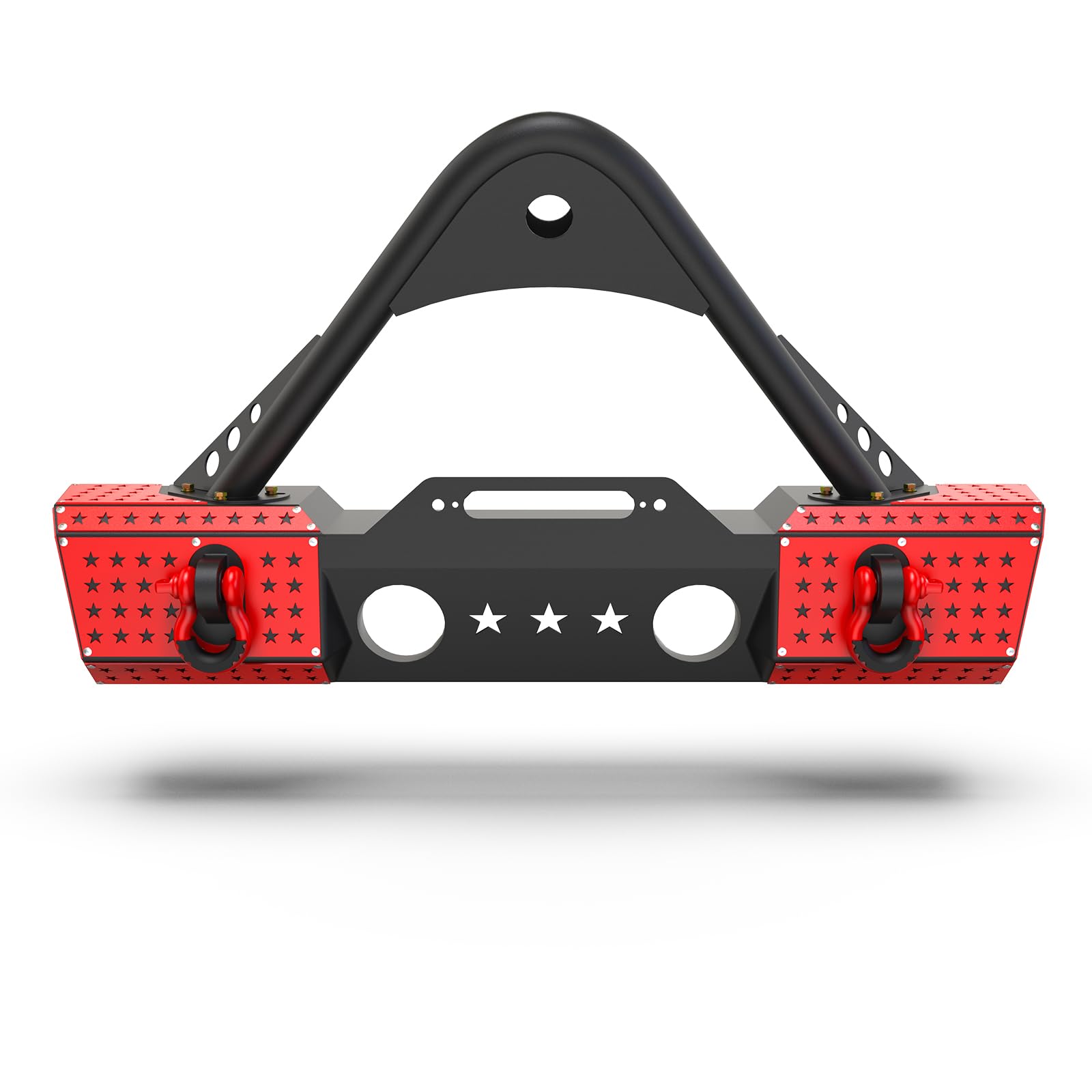 Stinger Front Bumper fits for Jeep Wrangler JK/JKU (07-18 Model 2door & 4door), Box Comes with Winch Plates, Tow D-Rings and DIY Color Painting Plates