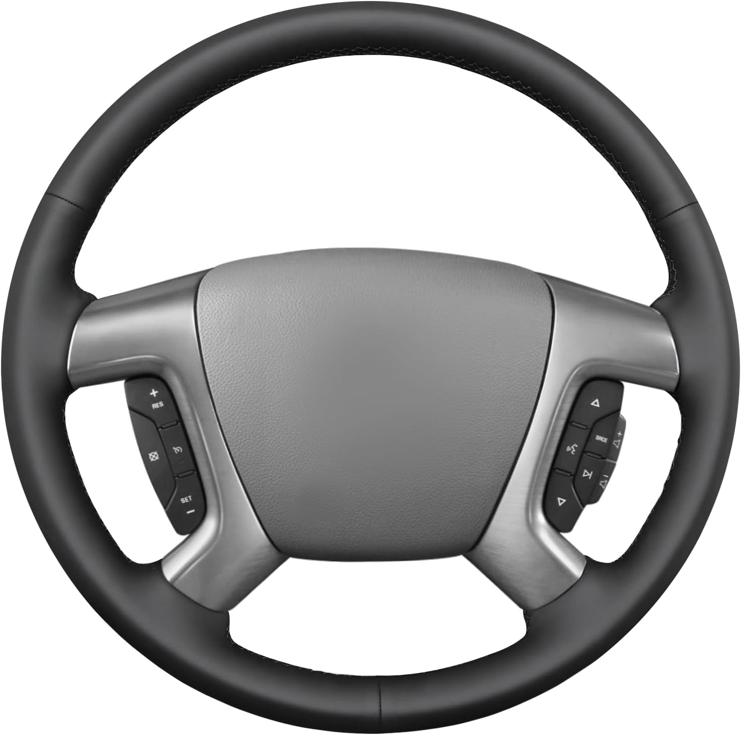 MEWANT Hand Stitch Black Faux Leather Steering Wheel Cover Wrap for Chevy Captiva Daewoo Winstorm Silverado 2007