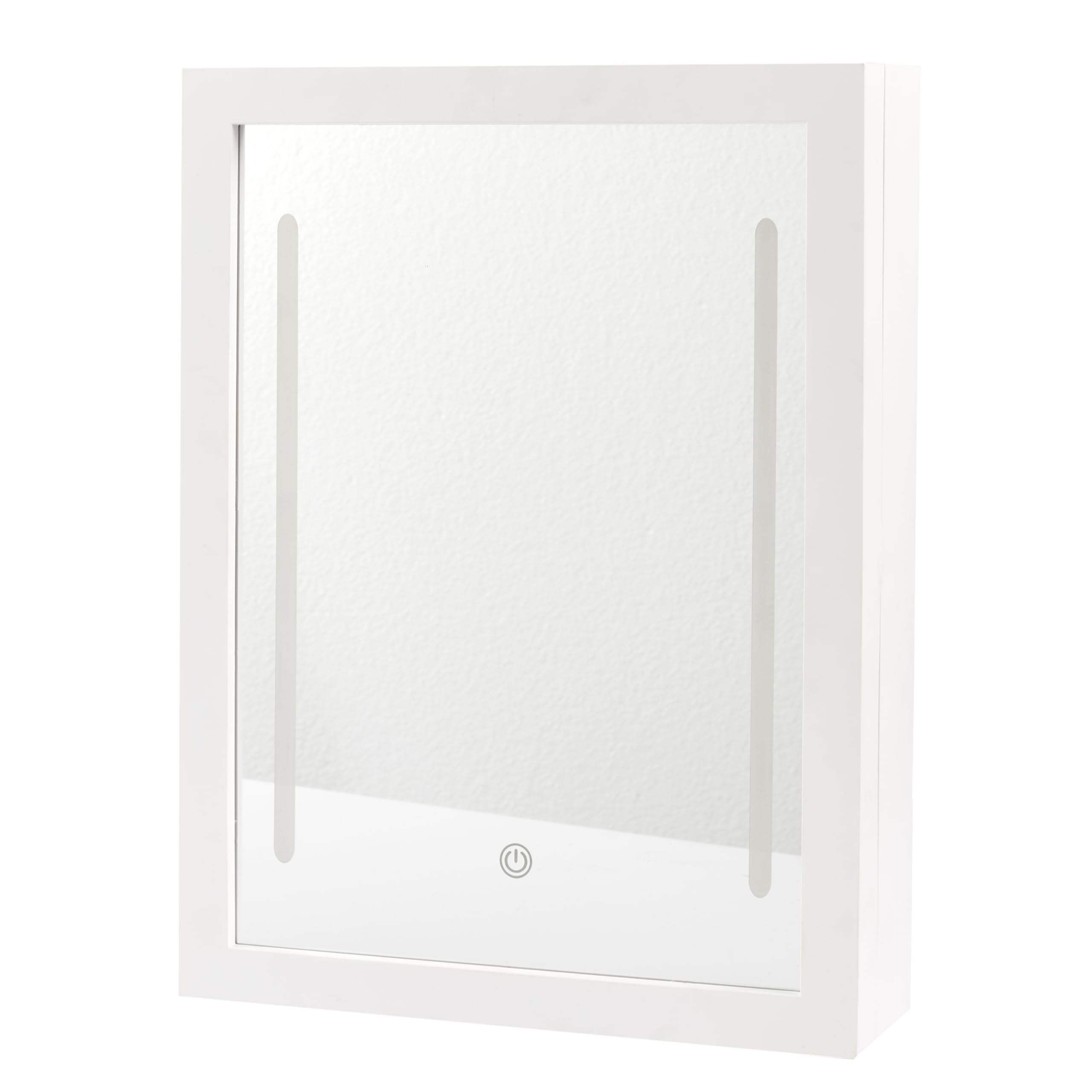Miroir armoire LED plastique-PS blanc rangement maquillage