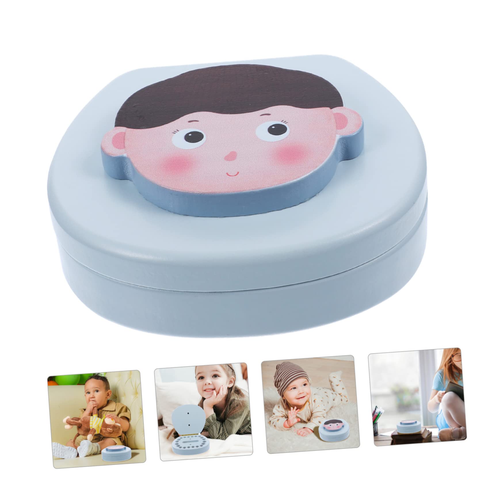 Caja de Recuerdos para Dientes de Leche Infantil de Madera, Fácil Apertura