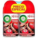 Air Wick® Freshmatic® 2 Repuestos de Aromatizante De Ambiente Automático Manzana y Canela, 250 Ml c/u