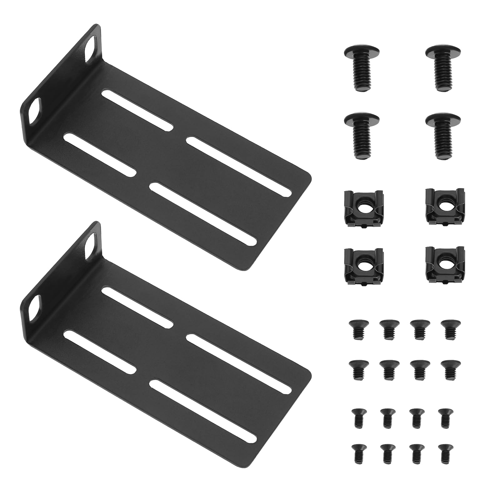 2PCS 88mm Rack Ears Mount Adjustable Hole Distance 29-40mm for 19 inch Switches Compatible with HP Switches with Screw