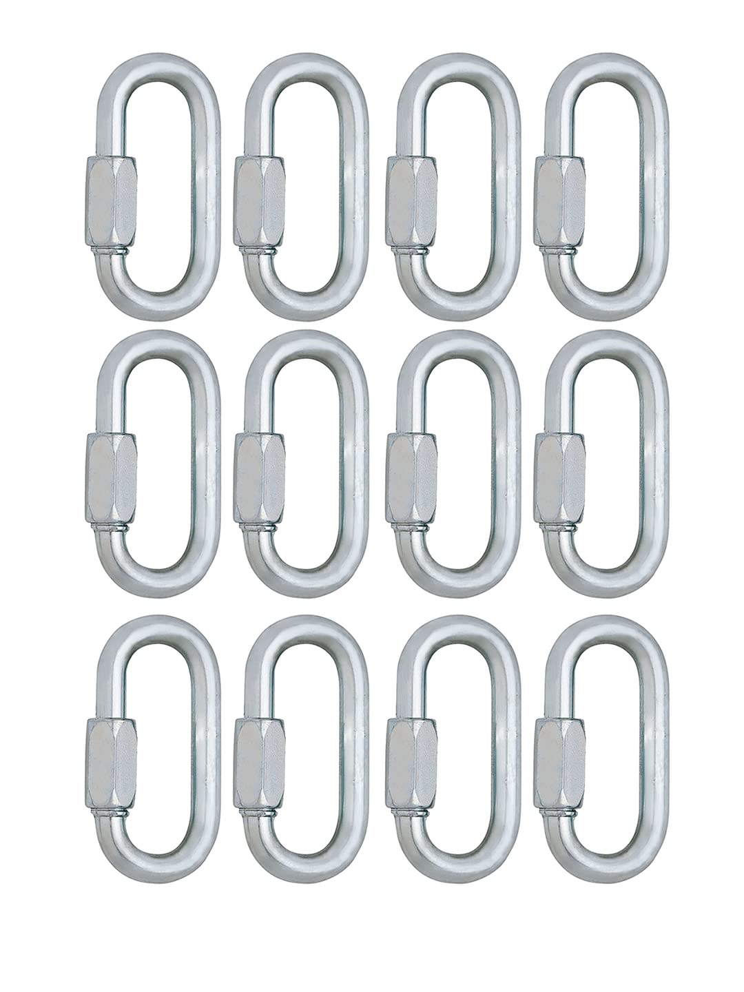 REZNOR Heavy Duty Oval Shape Galvanized Steel Screw Link Snap Hook Carabiner/Hook Swing Connector Multipurpose, SnapHook for Weight-Lifting Mountain Swinging Climbing Gym Silver (Pack of 2) — Amazon image 10