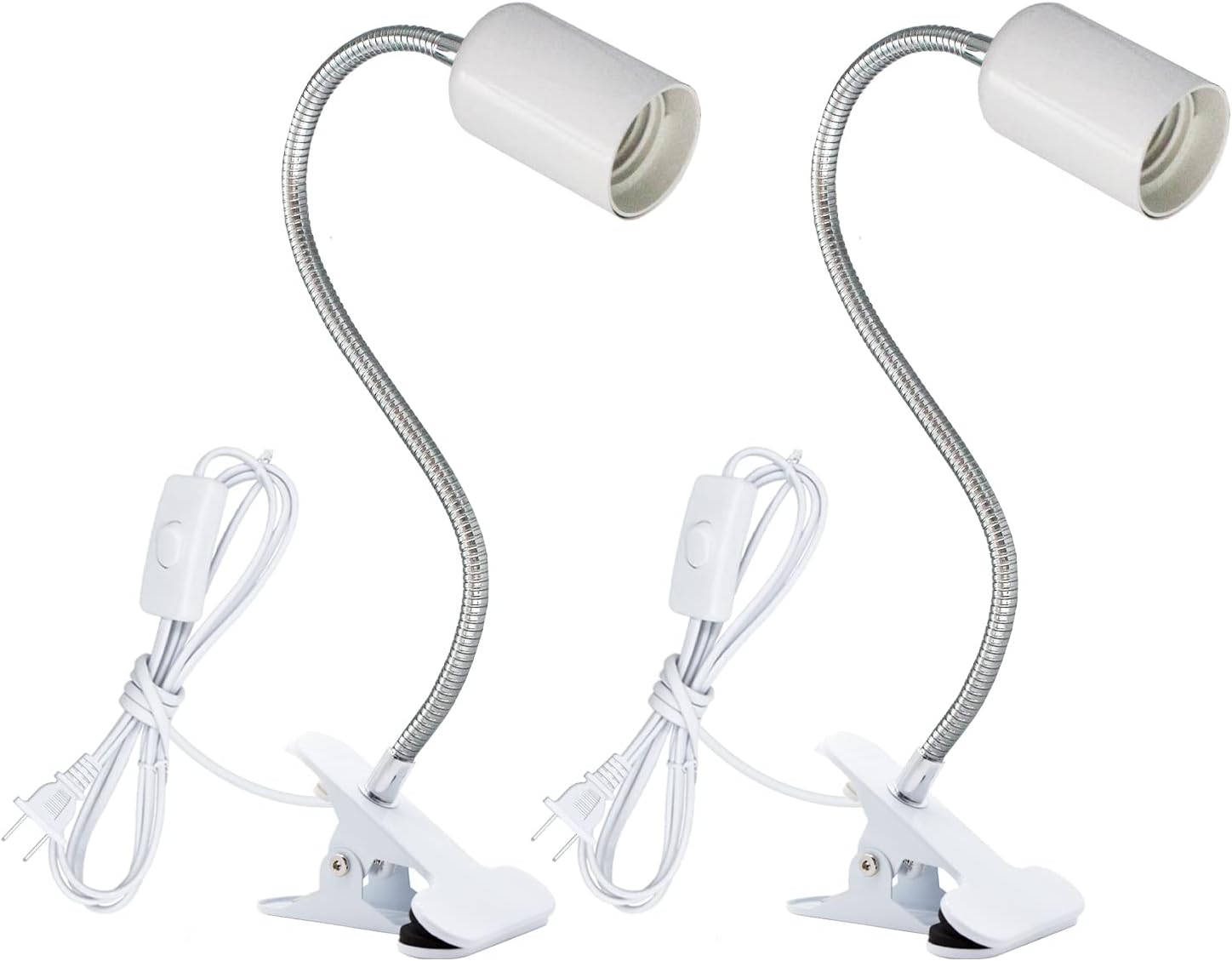 EAGBUB Clip Lamp Holder,2Pack Desk Lamp Bulb Socket,360 Degree Rotating