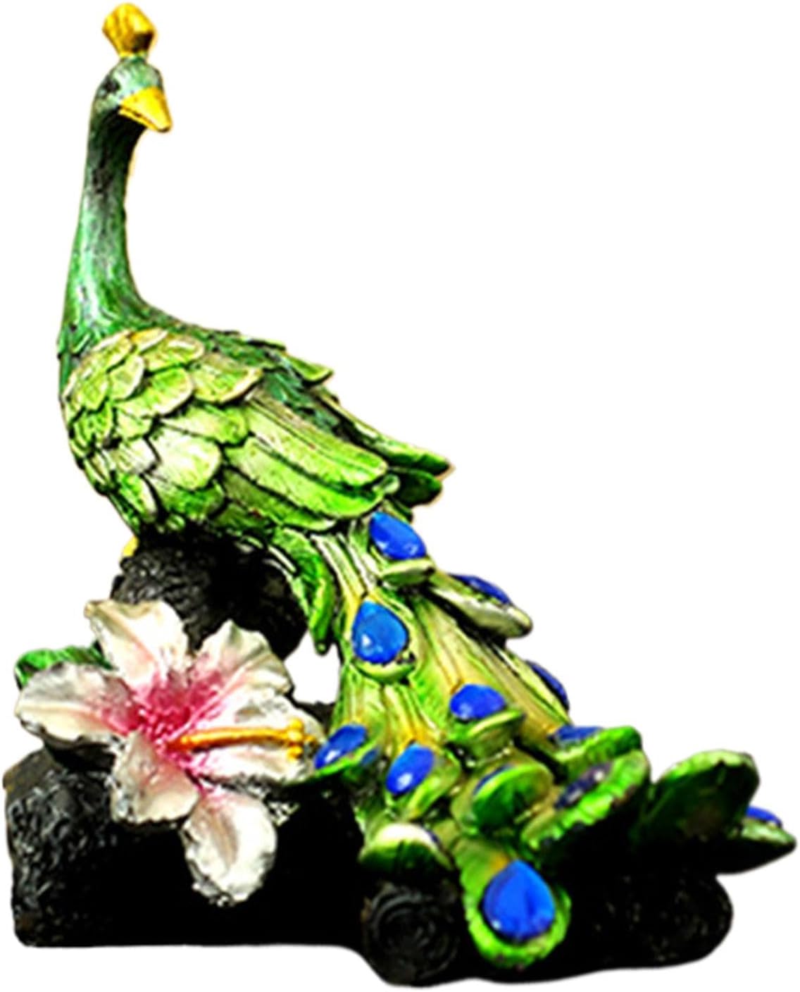 Peacocks Statues Miniature Toys | Realistic Resin Sculpture | Bright Colors Handmade Miniature Toys Decor for Living Room