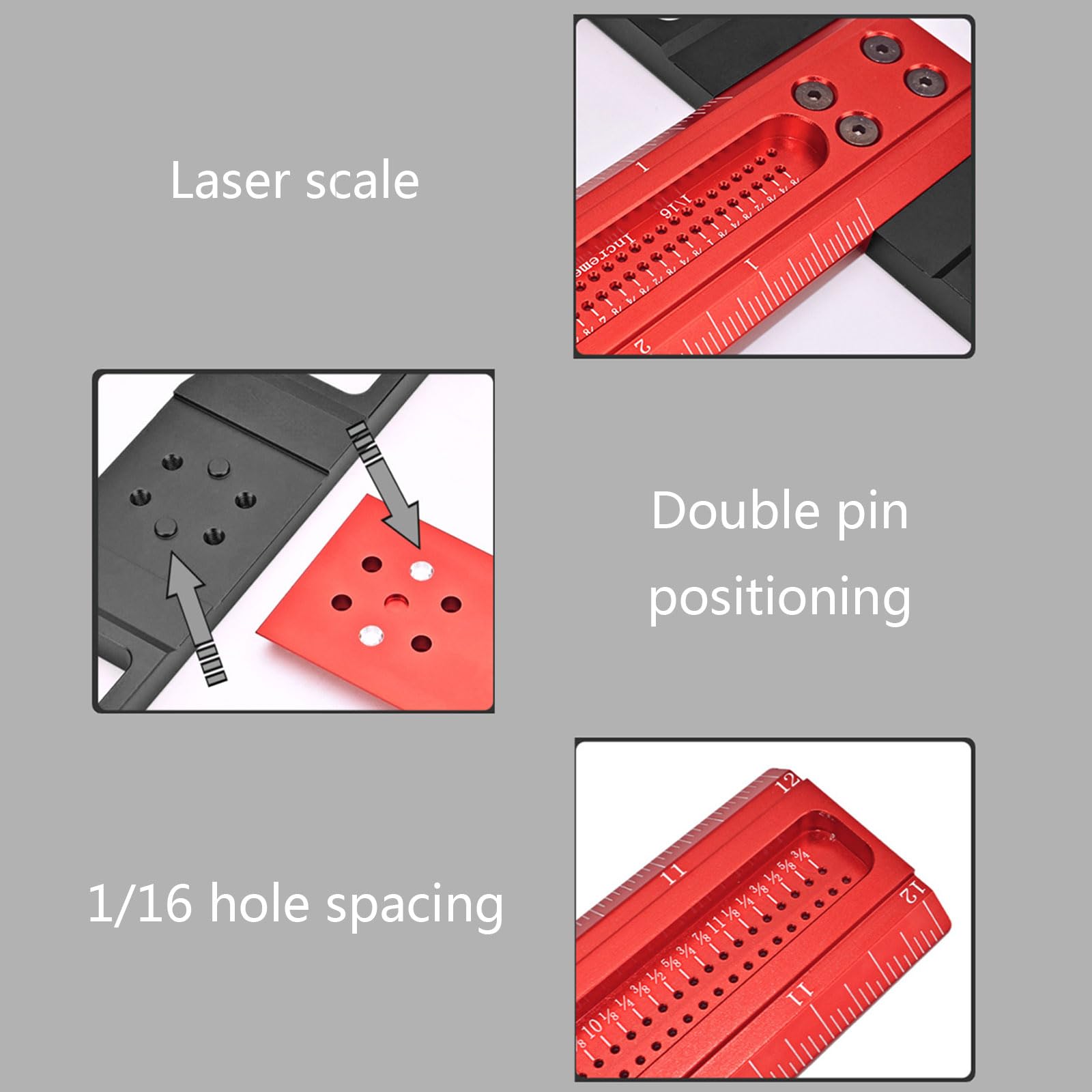 Righello per tracciatore per legno tipo T Architetto quadrato Strumento misurazione in lega alluminio Compatibile per falegname Alluminio durevole Misurazione accurata Accessori ruota da
