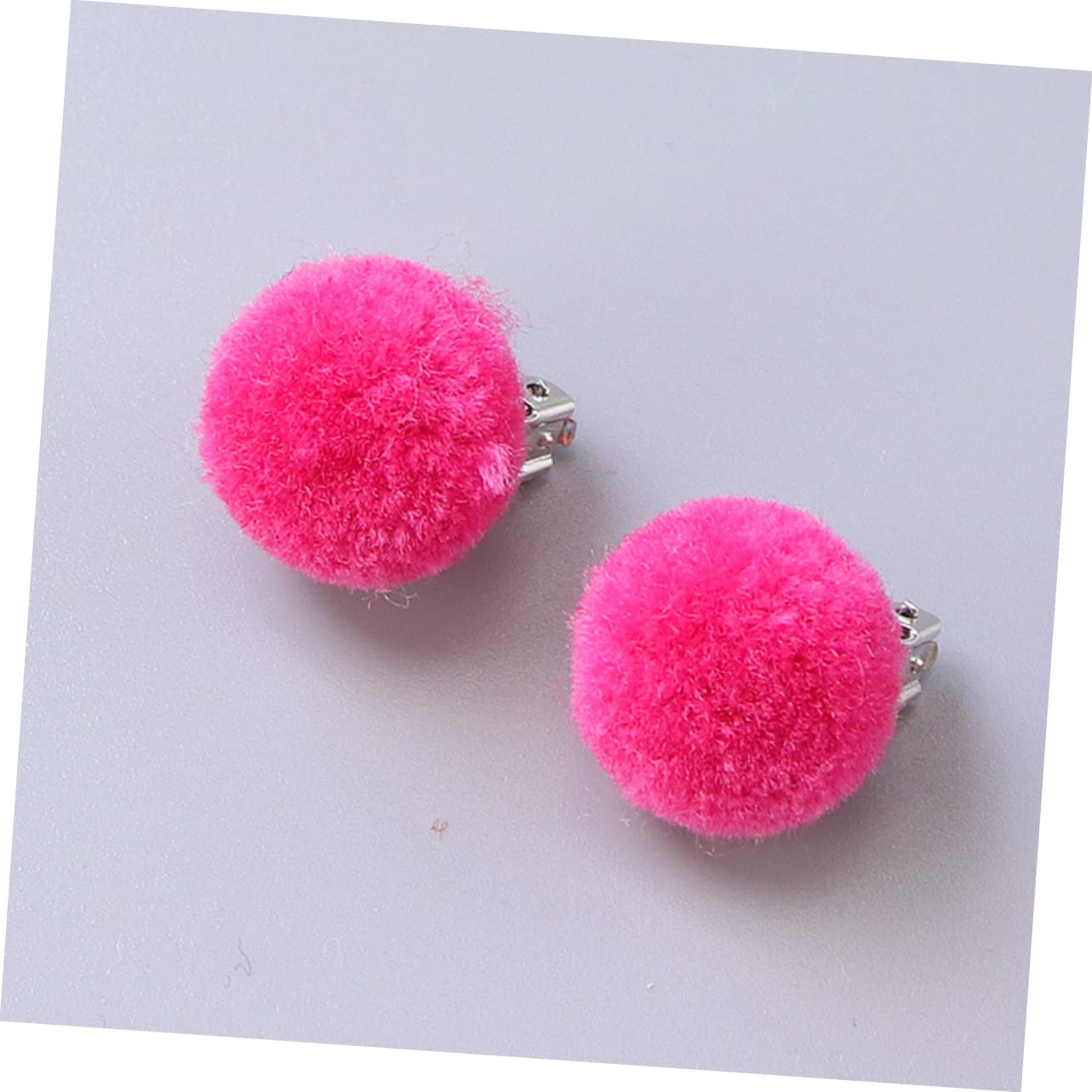 Ipetboom 6pairs Plush Ball Ear Clips for Girls Non-pierced Earrings with Pom Poms Adorable Jewelry for Boy Girl for Dress-up and Parties