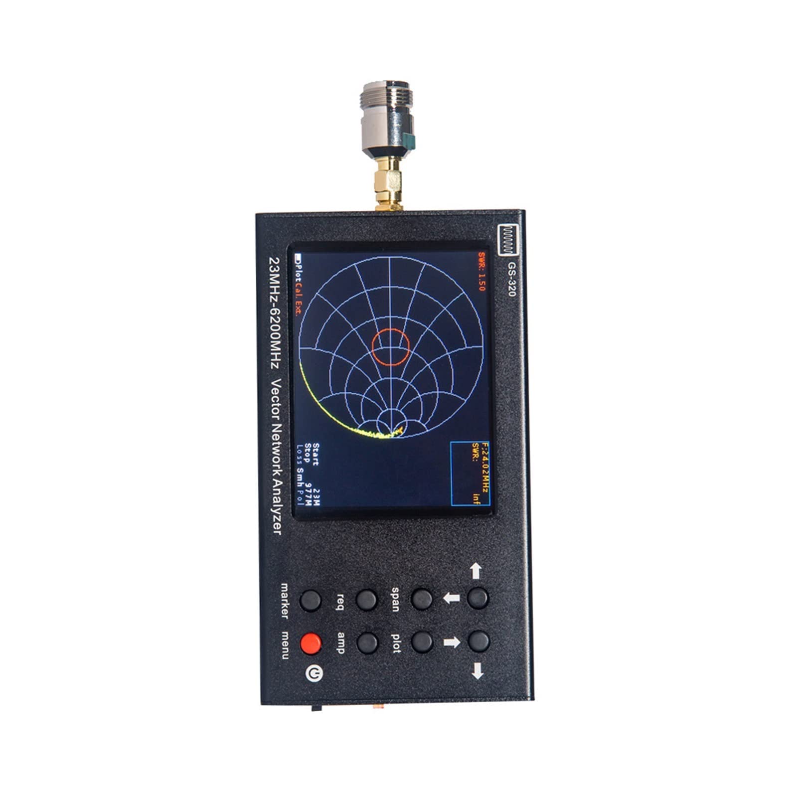 Analizador de Espectro, Analizador de red vectoriales de 3.2 pulgadas GS-320 Rango de frecuencia 23MHz-6200MHz Analizador de red de antena