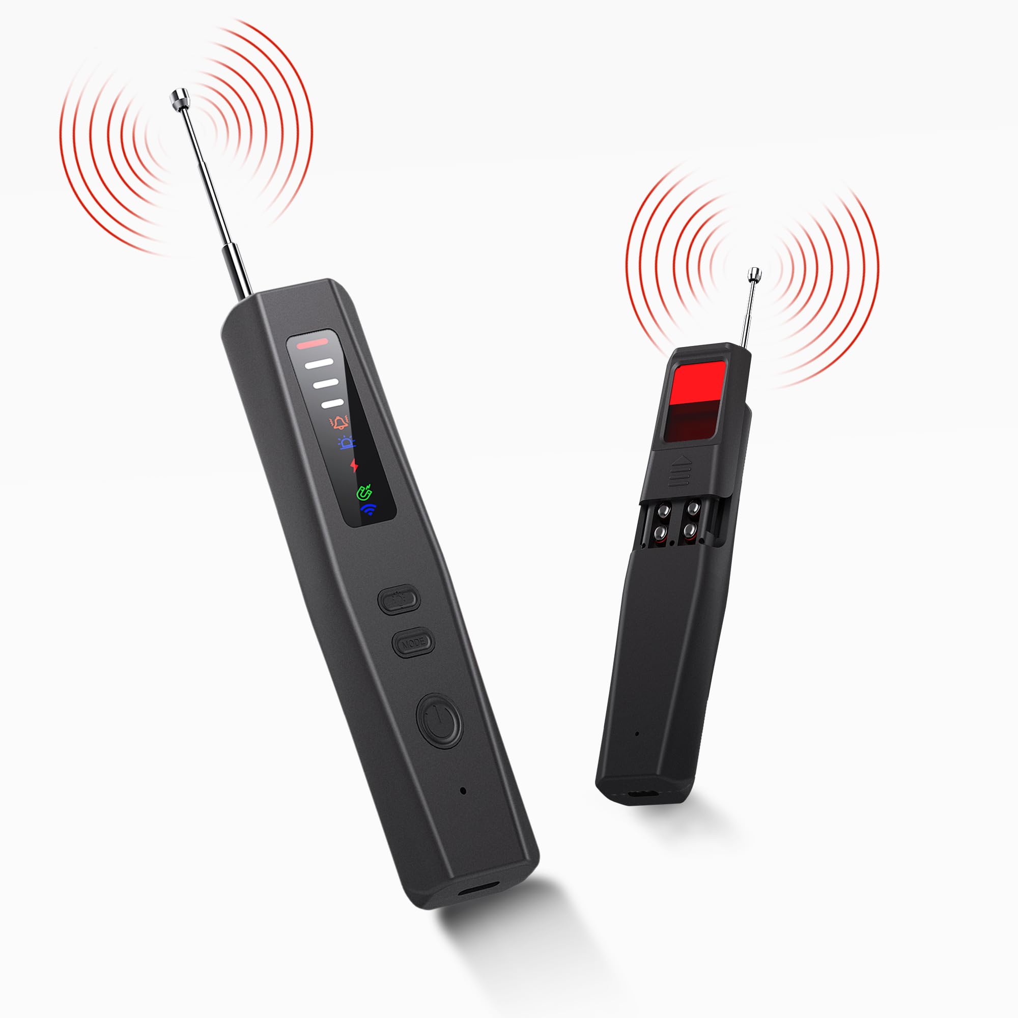 Rilevatore Microspie e Telecamere Nascoste Professionale 5-in-1, 2025 Antispia Rilevatore GPS Spia, Allarme Antifurto, Cimici, Dispositivi RF e Audio con Scansione Avanzata per Casa, Hotel, Ufficio