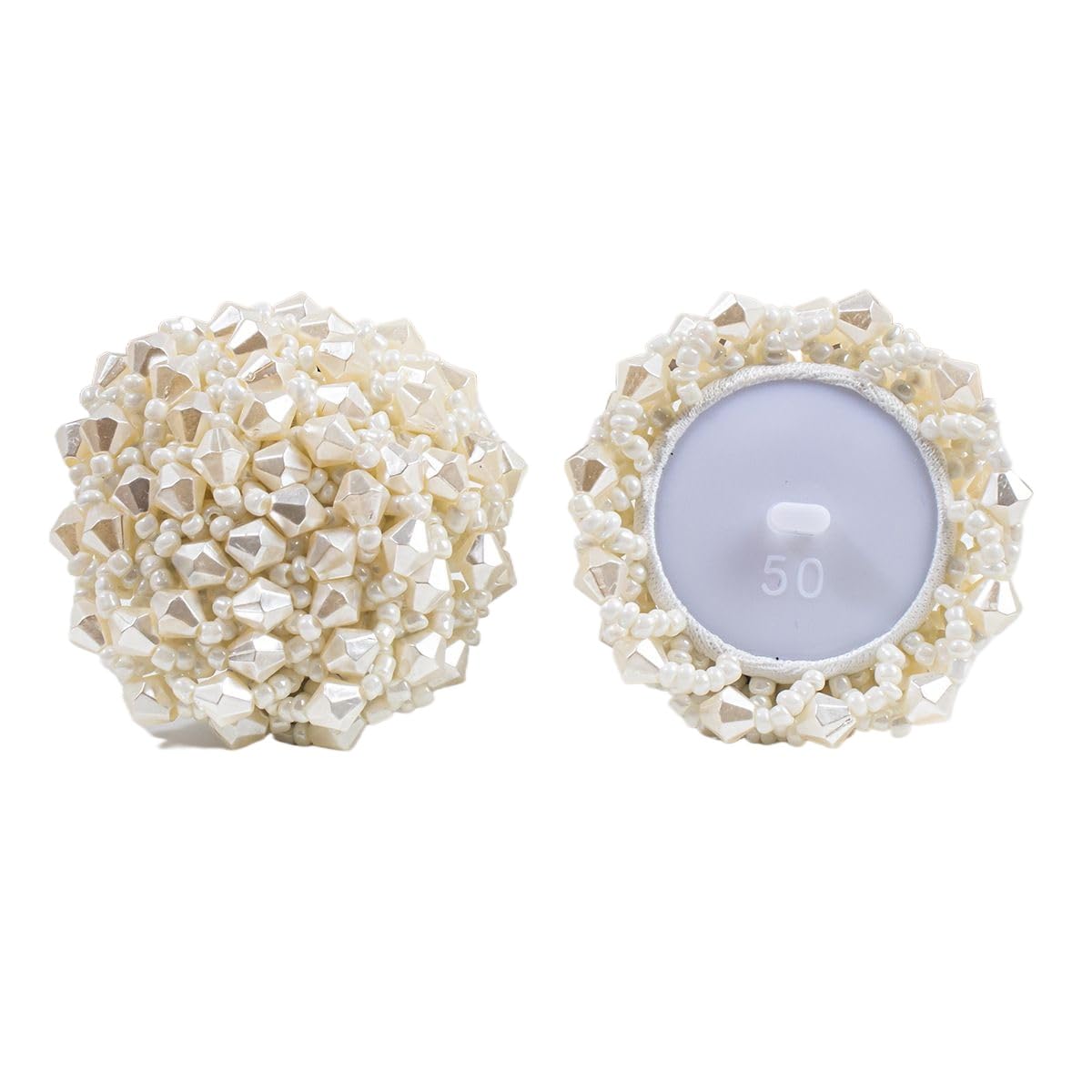 Lationday Vintage Beaded Buttons, Large Pearl Embellished Decorative Sewing Buttons for Coats, Dresses, Sweaters, Cardigans, and Crafts