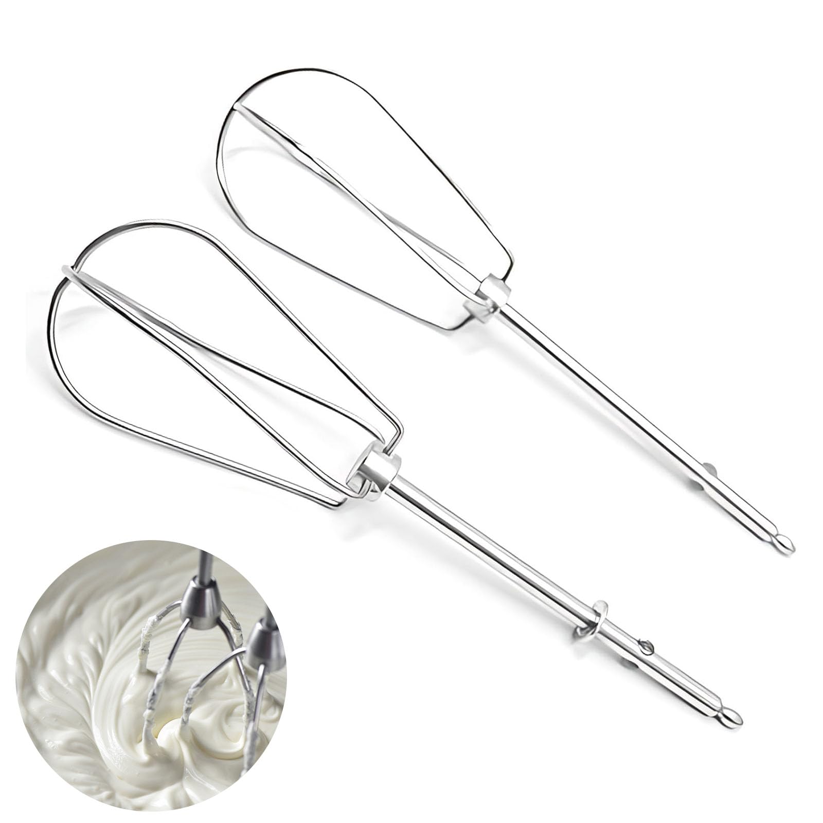 2 Stück Rührstäbe für Handmixer,Rührbesen für Handmixer,Ersatz Schneebesen,Ersatz Edelstahl Schneebesen Zubehör,Schlagbesen Handrührer für Küchenmaschine,Universelles Schneebesen Zubehör