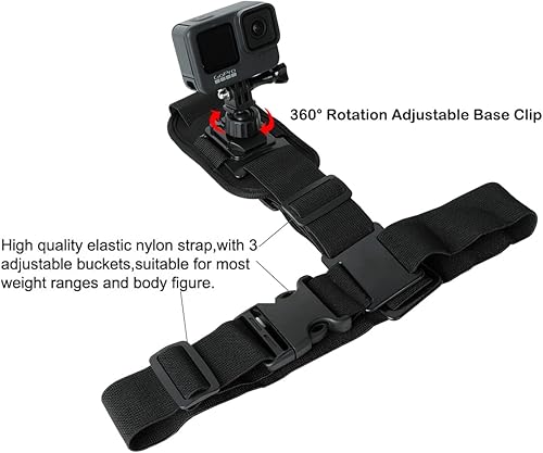 Miniatura 4 de Soporte de correa de hombro individual con soporte de rotación de 360 grados compatible con GoPro AKASO u otras cámaras de acción