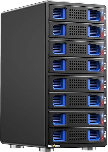 CENMATE Aluminum 8 Bay Hard Drive Enclosure with Cooling Fan