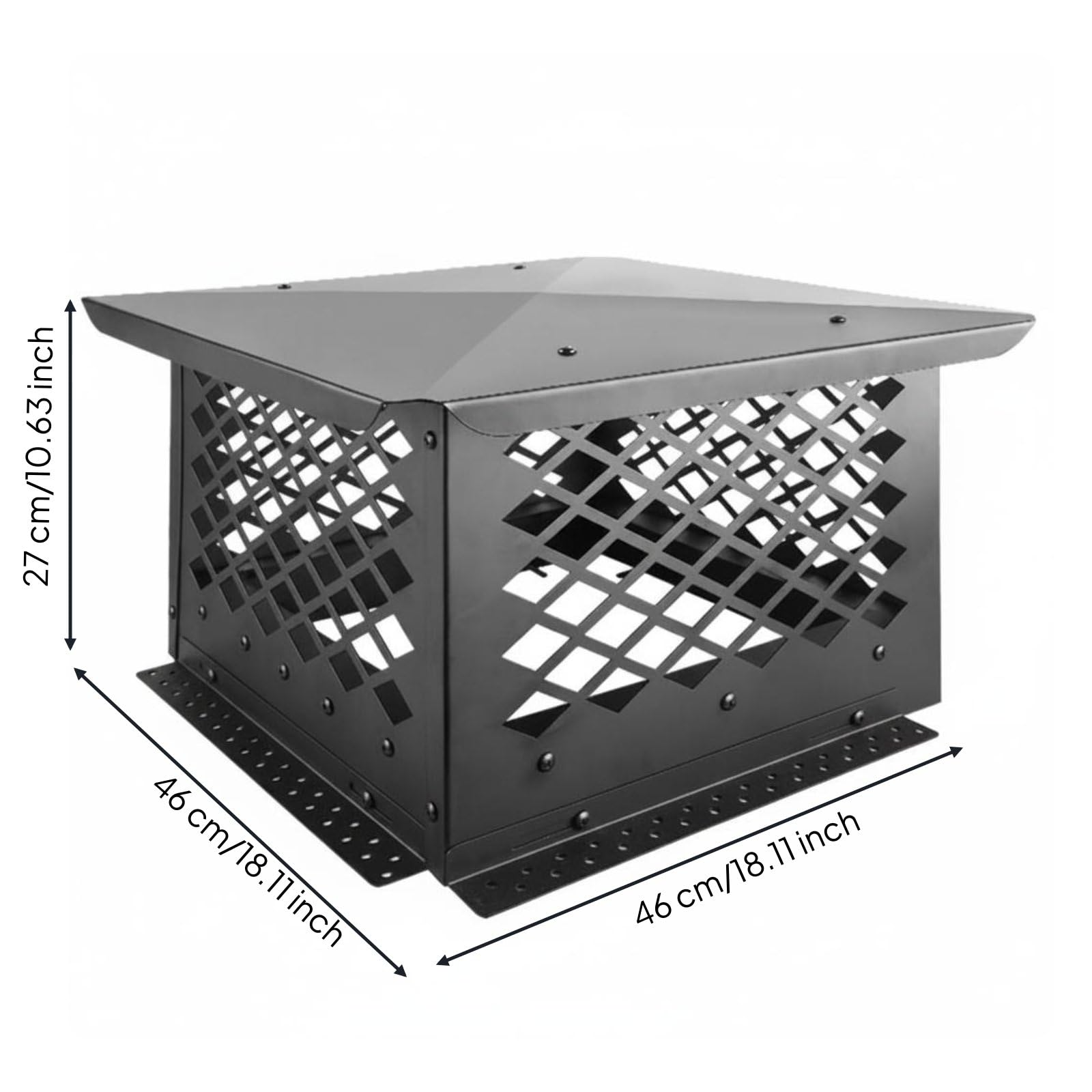 Chimenea Cubierta Sombrerete Deflector Protector Rejilla de Acero al Carbono para Mejorar Evitar Animales Ajustable Adecuado para Casas Cabañas Azoteas