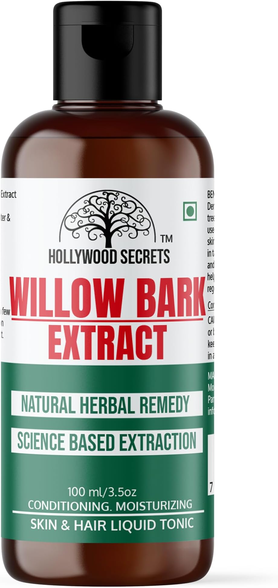 Pure 85% Willow Bark Liquid Botanical Extract | Conditioning | Moisturizing | Acne | 100ml