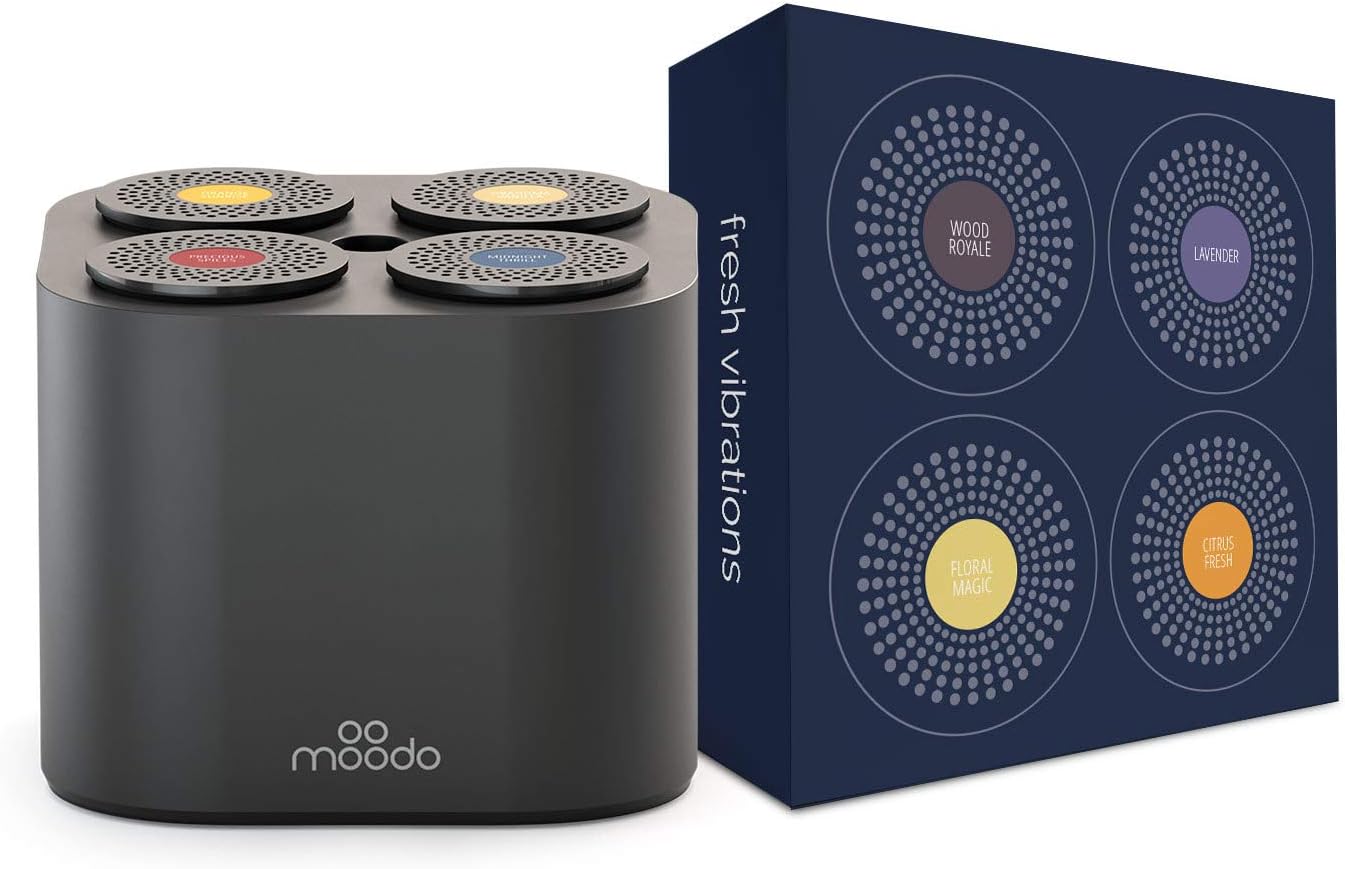 MOODO Smart Diffuser | Home Fragrance Diffuser (US Adapter, No Battery) + Fresh Vibrations