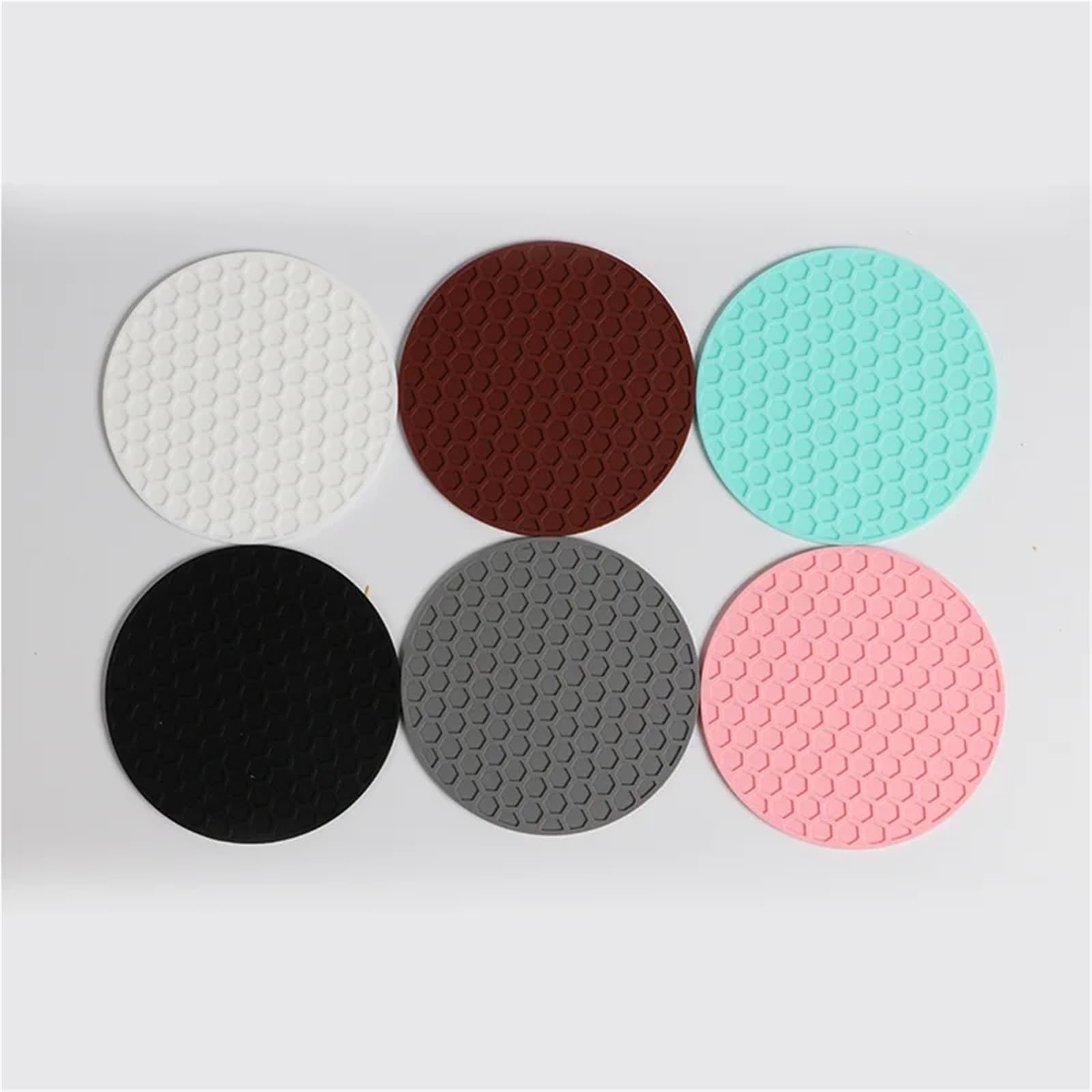 3 pezzi sottobicchieri rotondi sottobicchieri for bevande al caffè in silicone porta tazze da tè ispessito antiscivolo calore ispessito cuscinetti accessori da tavolo da cucina For Cucina(Black,ROUND_