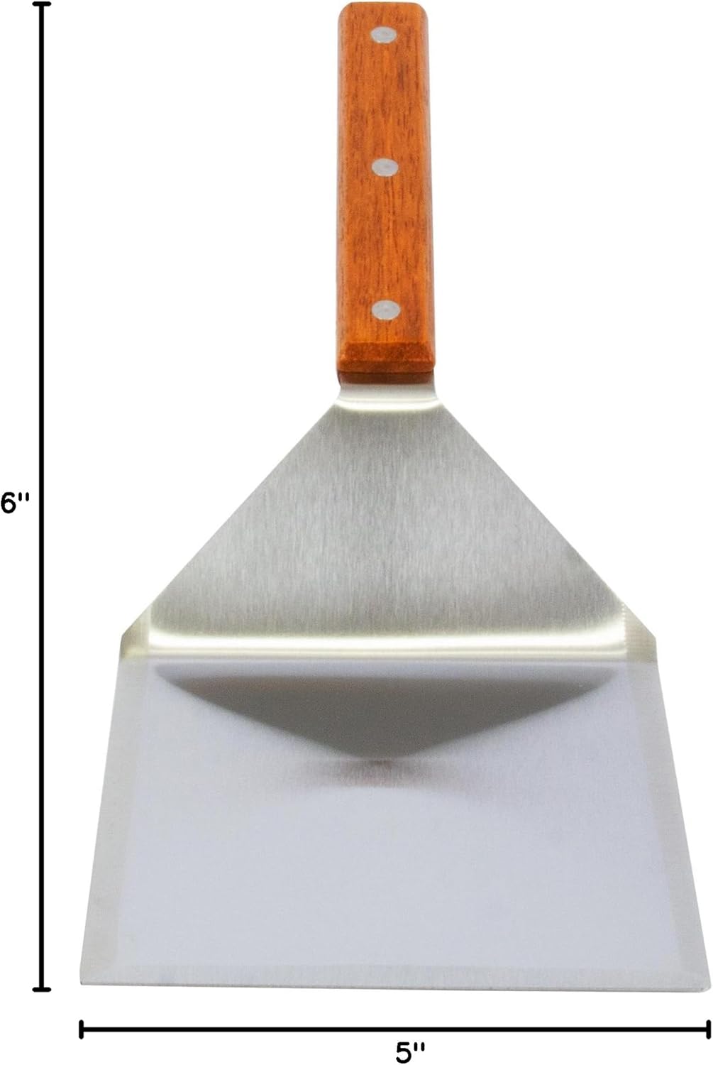 Extra Wide Spatula with Beveled Edges, Oversized Stainless-Steel Spatula with Wood Handle for Skillets, Griddles & Pancake Flipper for Burgers, Omelet, and Versatile for Culinary Task, 6 x 5-inches - Image 10