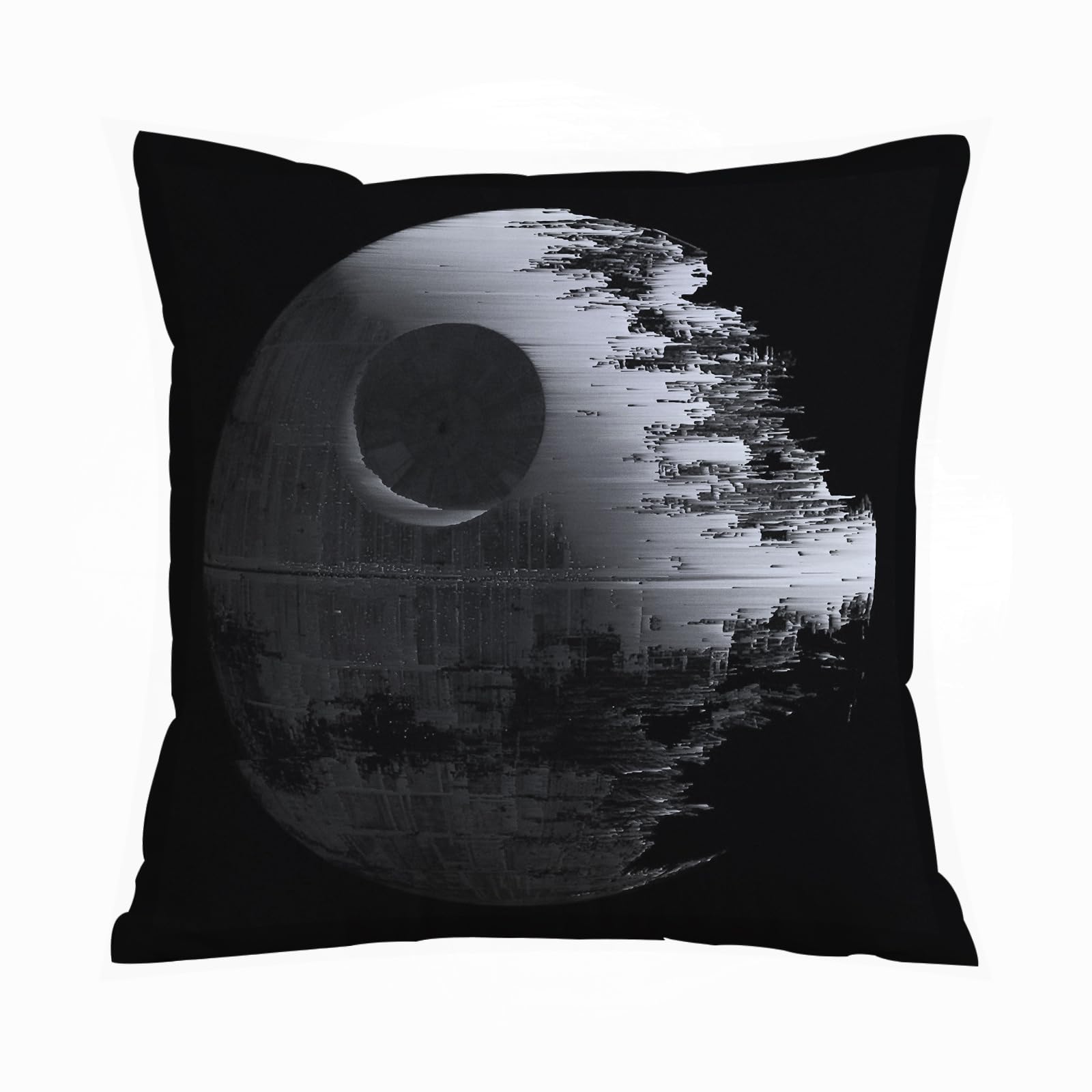 Errtu War Death Star Black Gray - A1 Throw Pillow Case Pillowcase Square Printed Cushion Cover For Living Room Sofa Couch Bed Car,War Death Star Black Gray,16X16 In