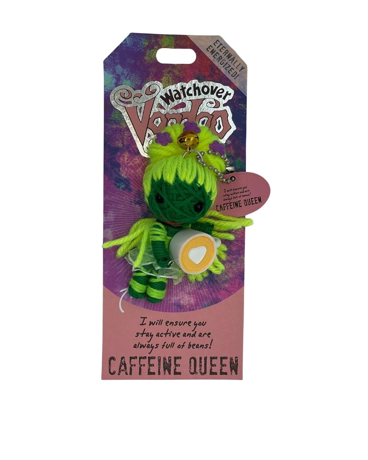 Watchover Voodoo 3-Inch Caffeine Queen Keychain - Handcrafted Gift to Bring Good Luck and Positivity Everywhere You Go