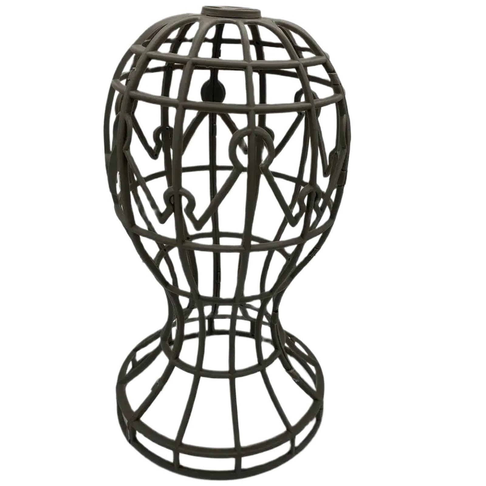 FDzkrtvm Plastic Folding Wig Stand, 3 Pcs Plastic Wig Stand Hat Cap Holder, Lantern Shape, Foldable, Multicolor(Coffee)