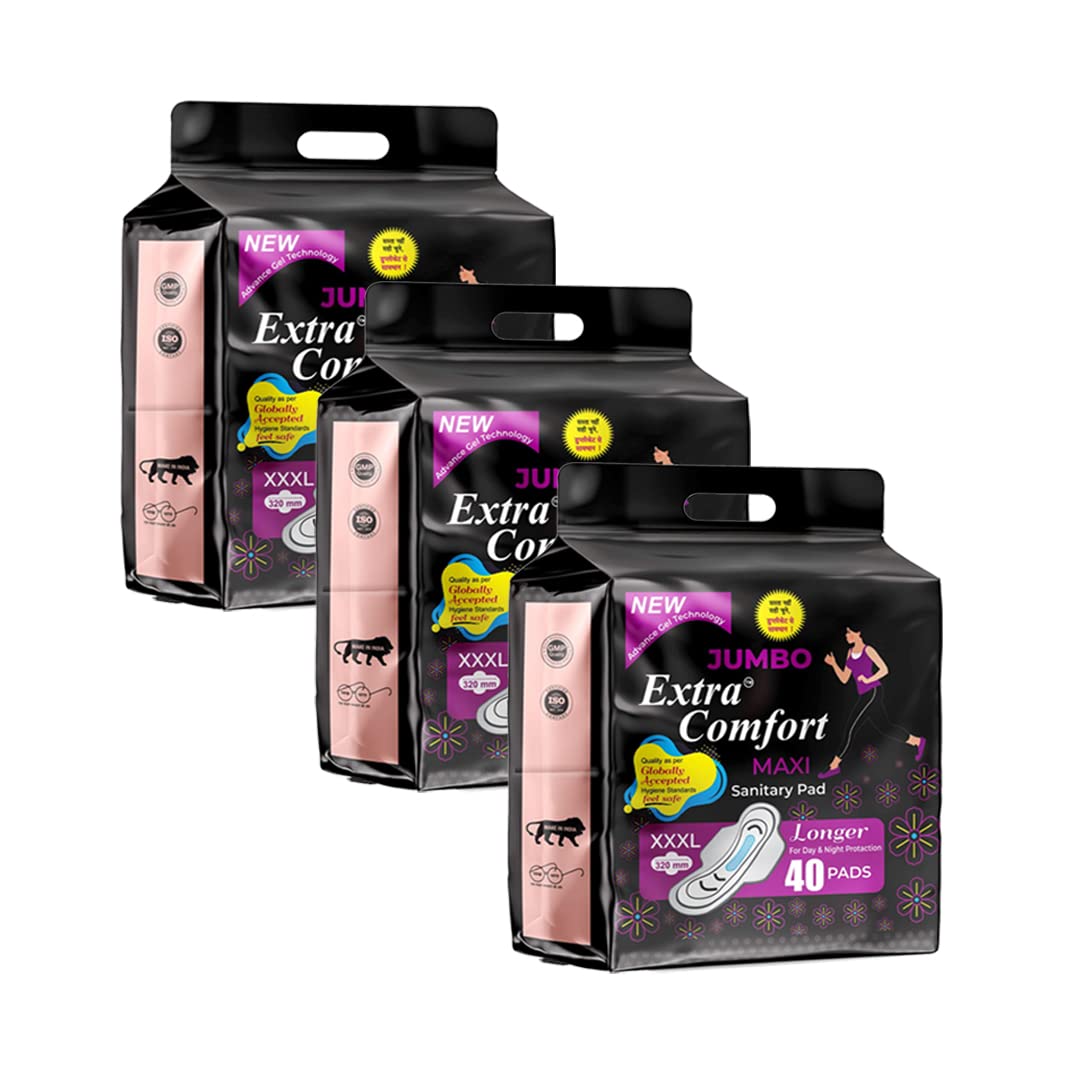 wtaps Jumbo Sanitary 100% Natural Drynet Pad (100% Leakage Proof Sanitary Napkins) Maxi 320Mm Xxxl Size For Women Combo 120 Pads