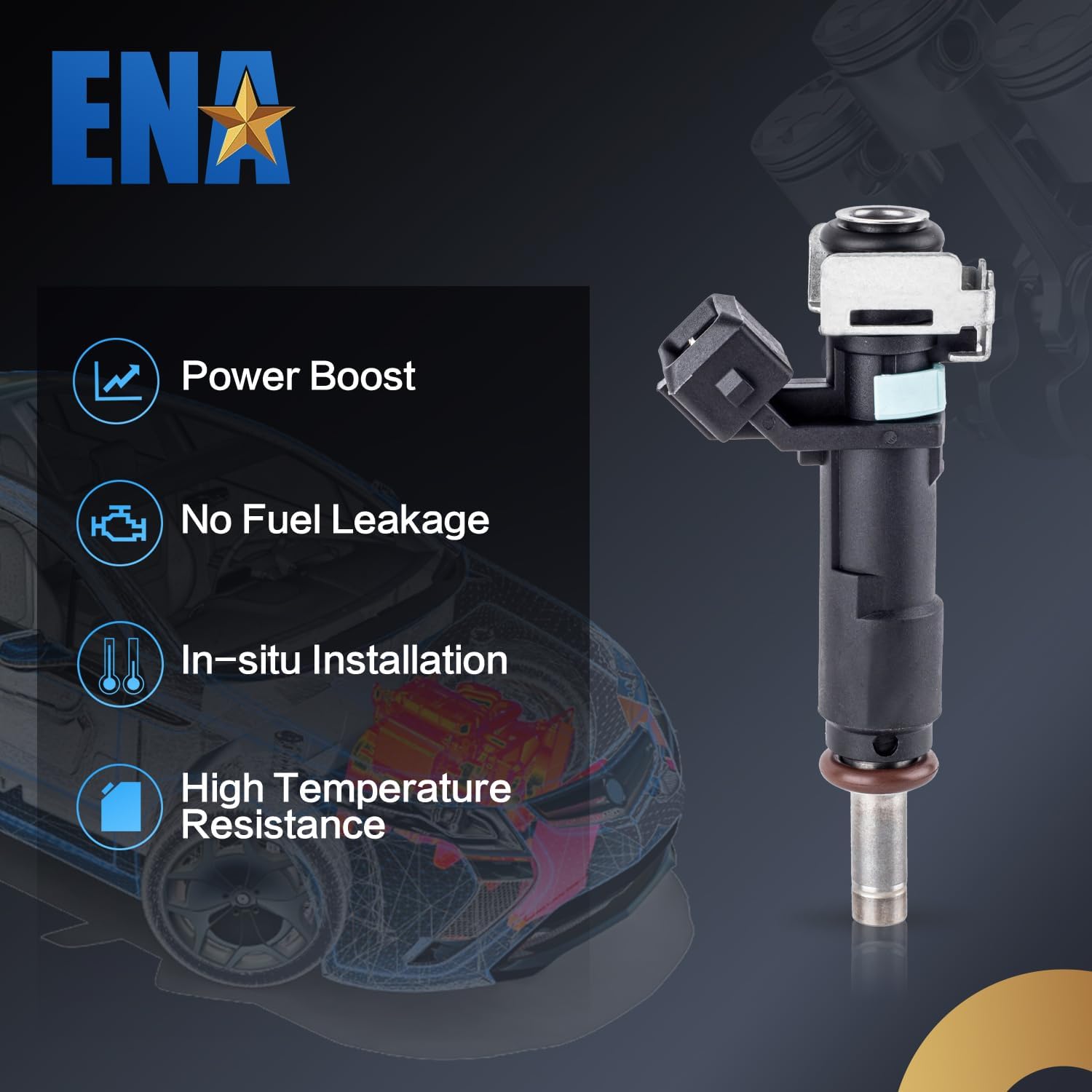 ENA 8 Holes Fuel Injectors Compatible with Chevy Chevrolet Cruze Cruze Limited Sonic 1.8L L4 2011 2012 2013 2014 2015 2016 Replacement for FJ1153 55570284 800-2189N 25185231 Set of 4